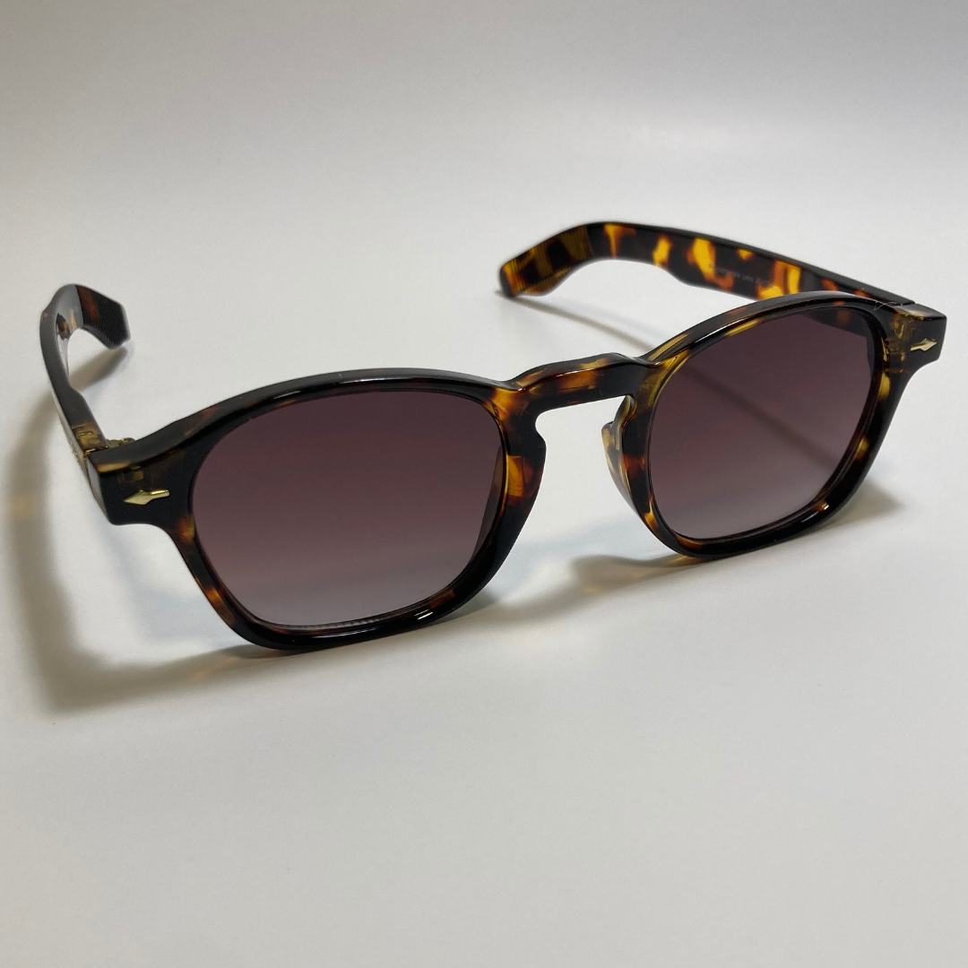 brown round wayfarer sunglasses
