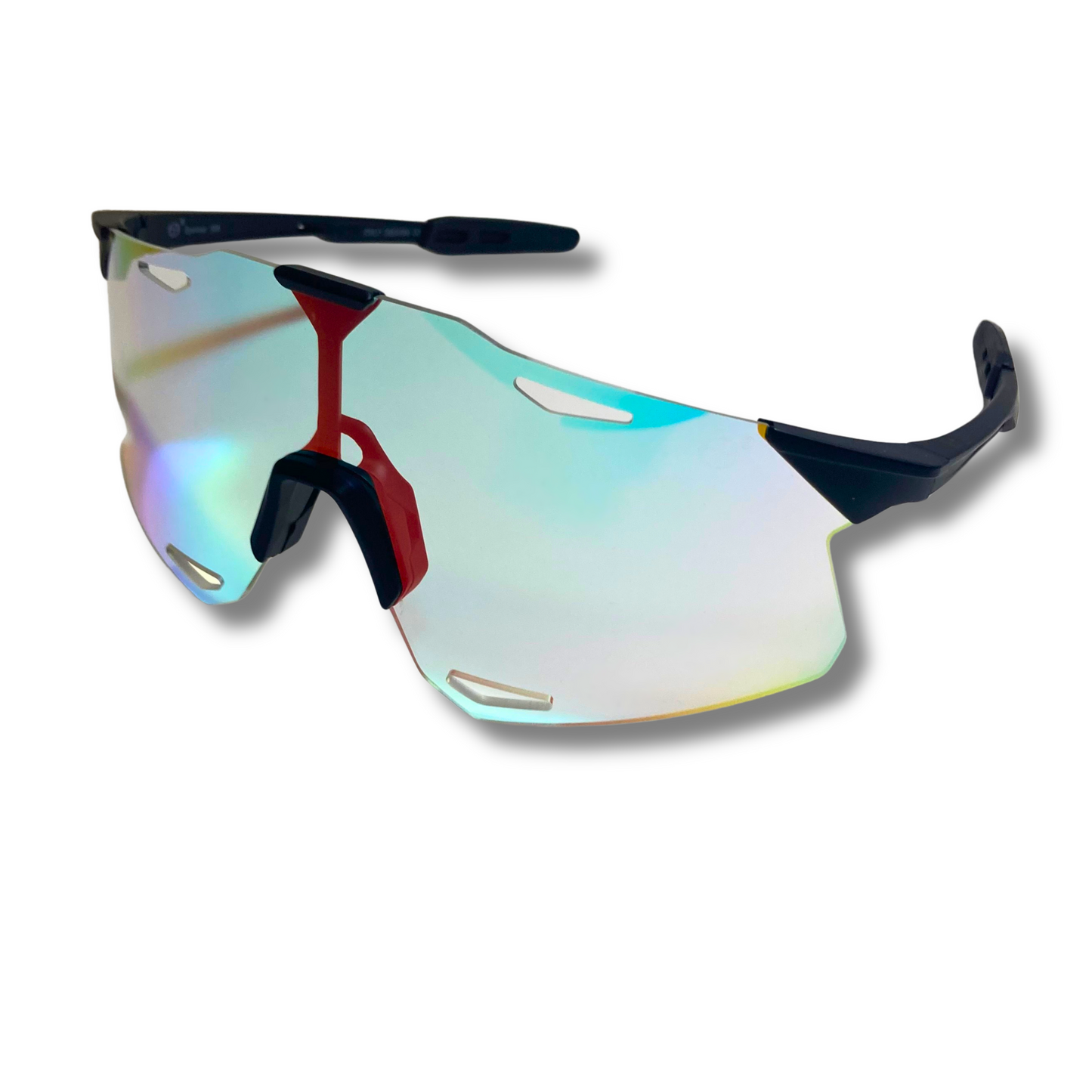 mens black and multicolor mirrored baseball sunglasses