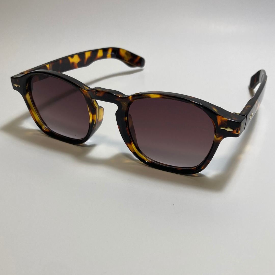 brown round wayfarer sunglasses