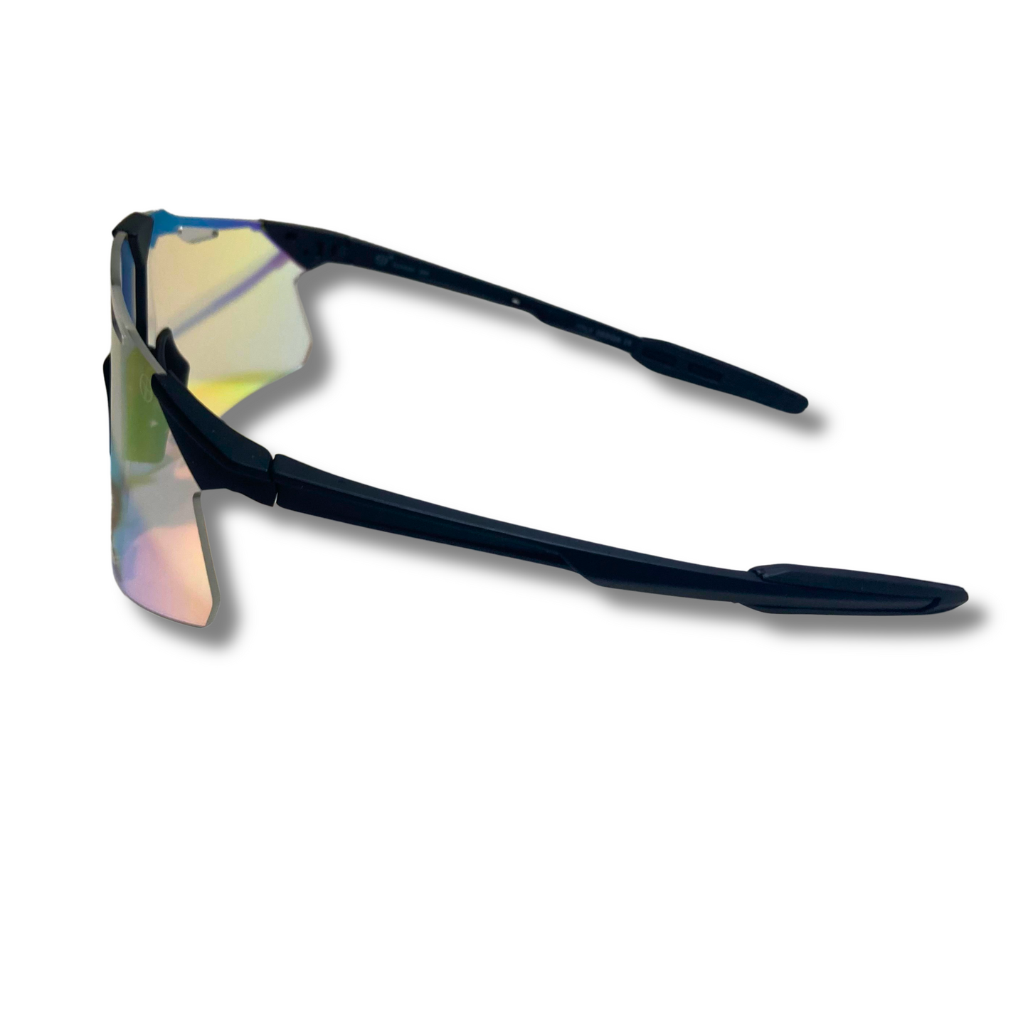 mens black and multicolor mirrored baseball sunglasses