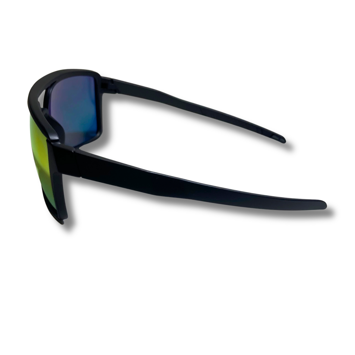 Mens and womens black and orange square mirrored aviator sunglasses with crossbar