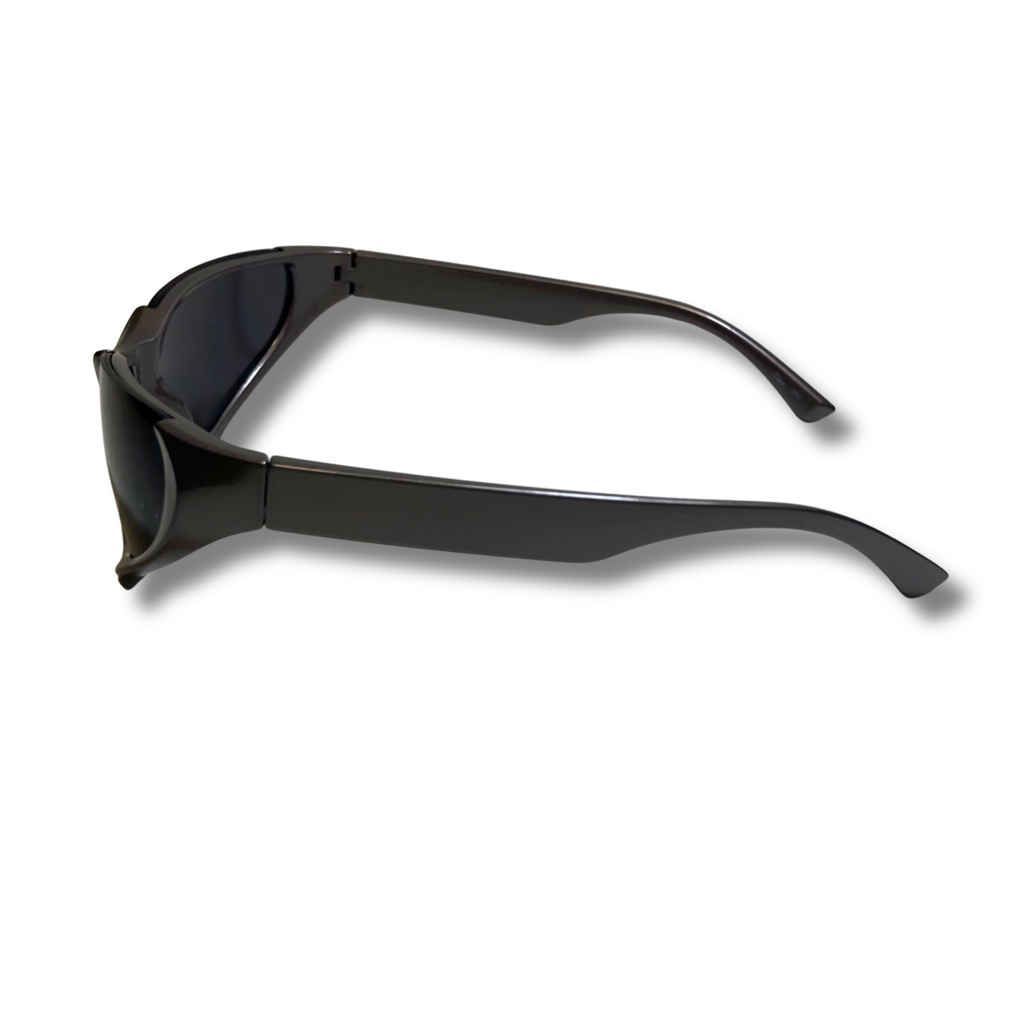 mens and womens bronze and black futuristic wraparound sunglasses