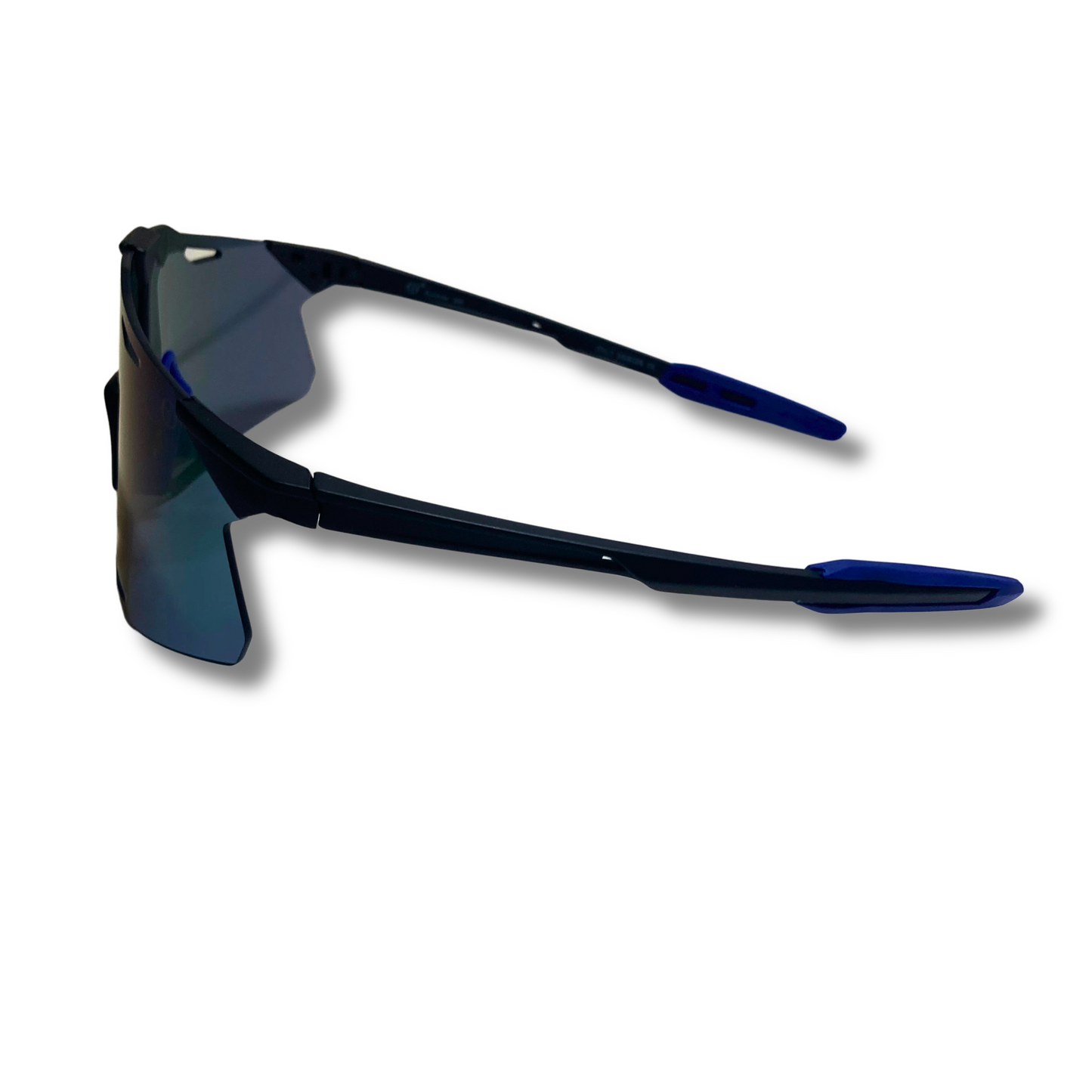 mens black and blue mirrored baseball sunglasses