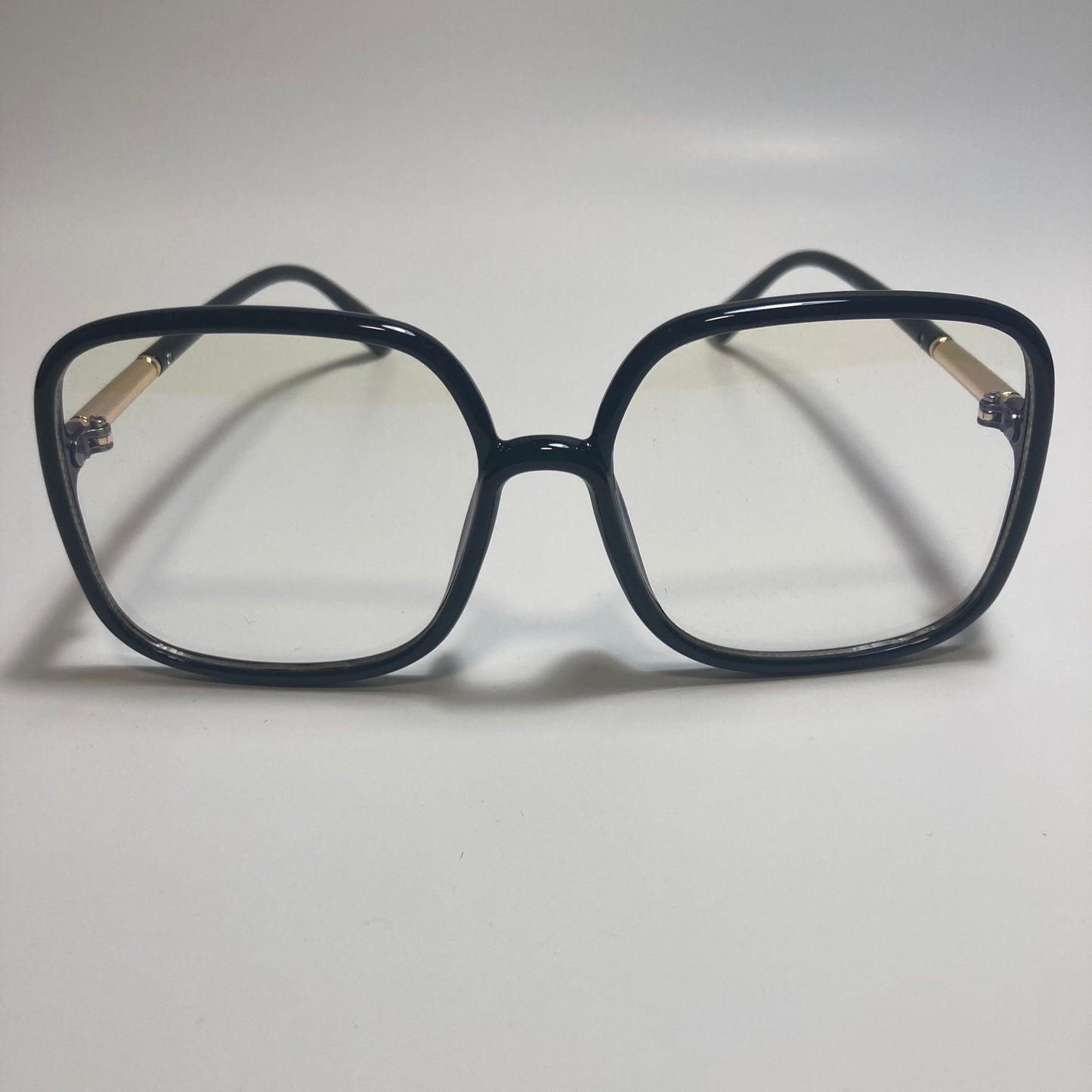 womens black and clear square oversize sunglasses