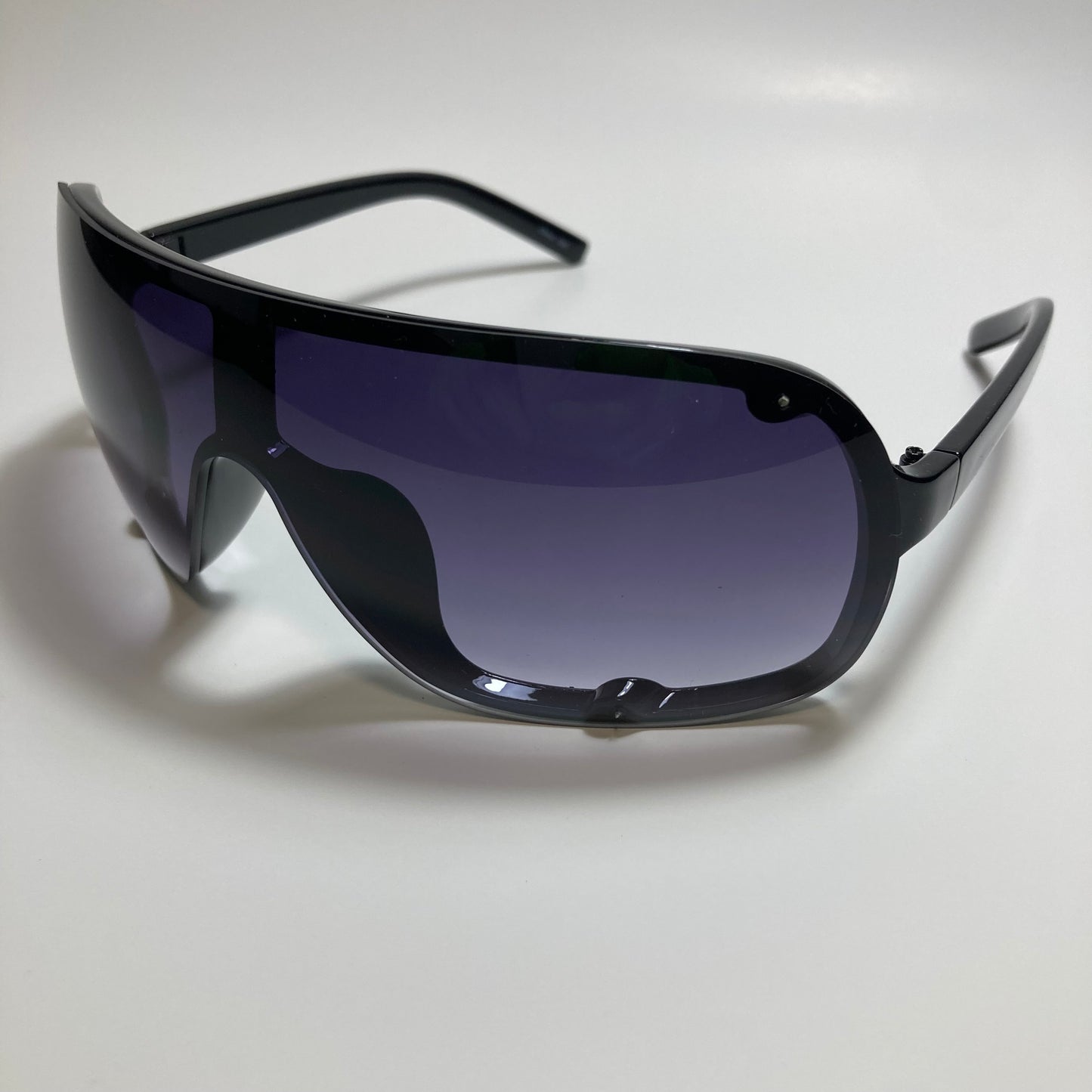 mens and womens black shield sunglasses