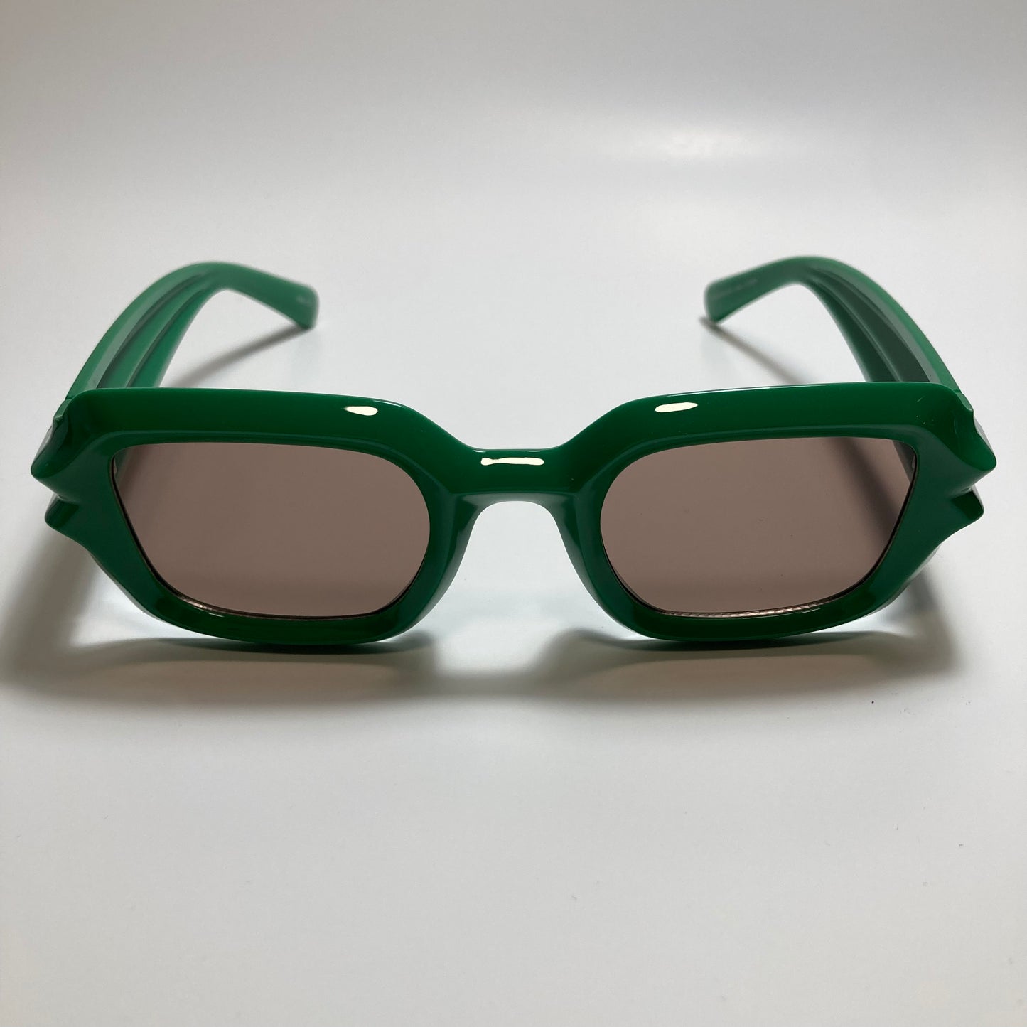 womens green and brown chunky frame sunglasses