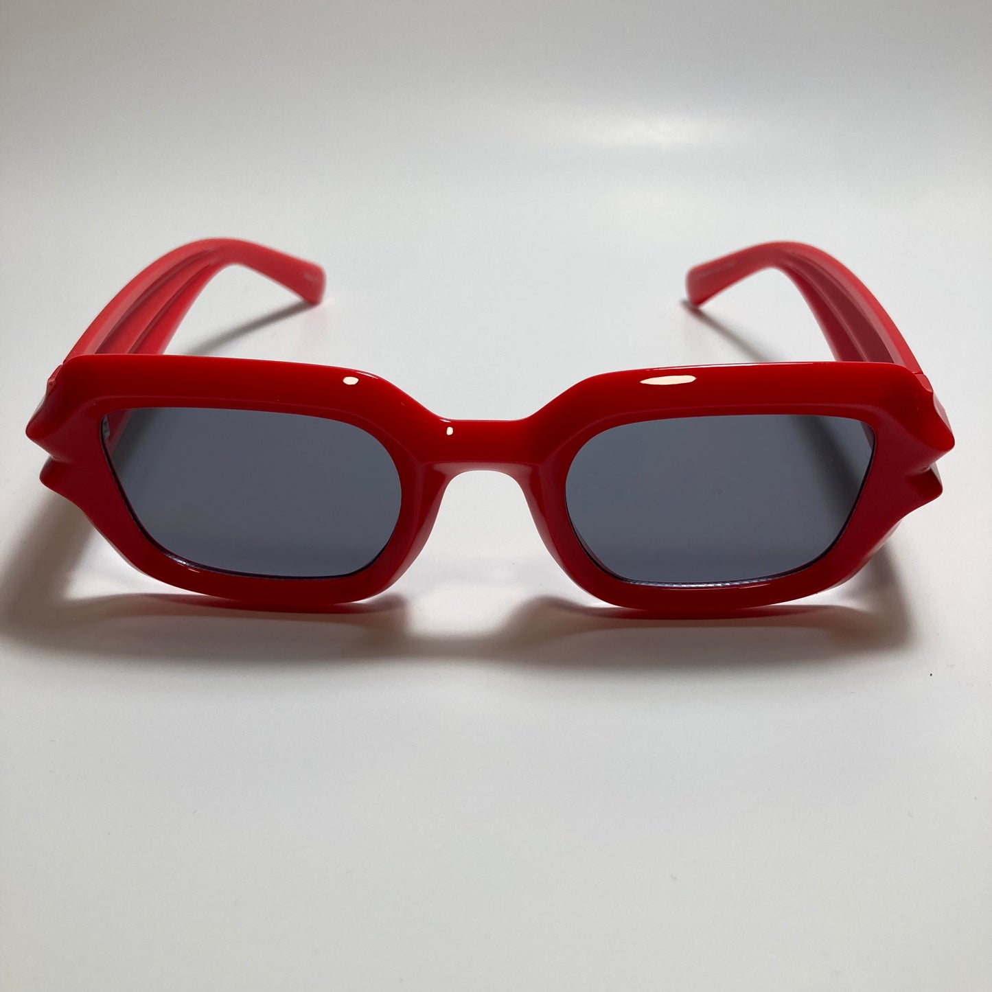 womens black and red chunky frame sunglasses