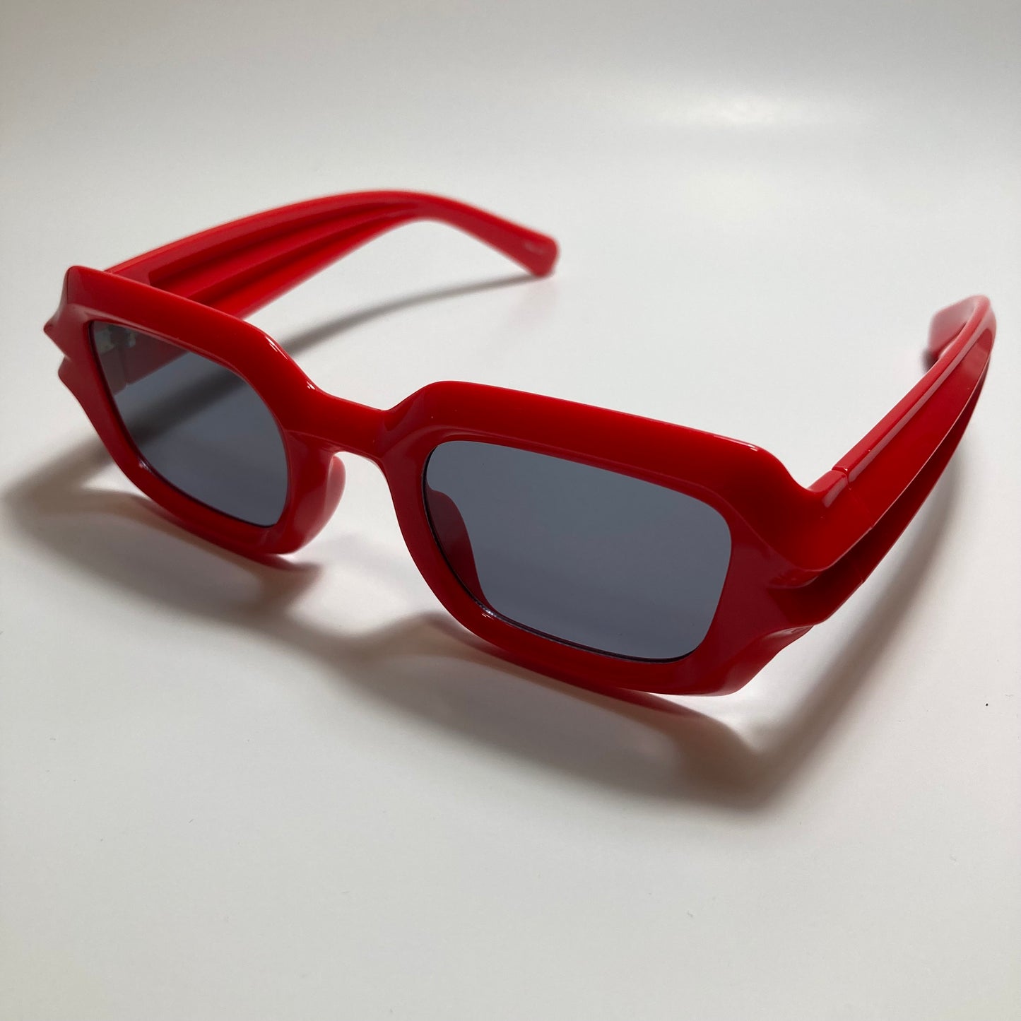 womens black and red chunky frame sunglasses