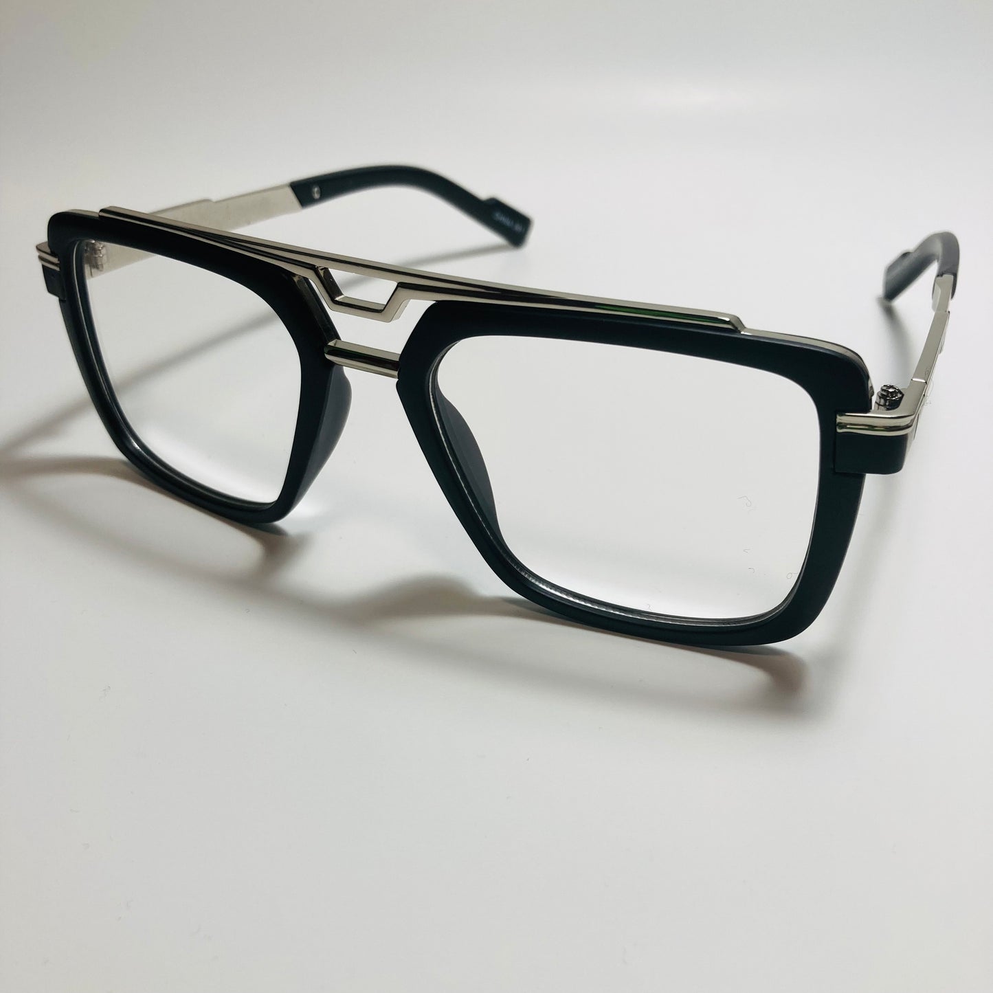 mens and womens matte black and silver gazelle glasses