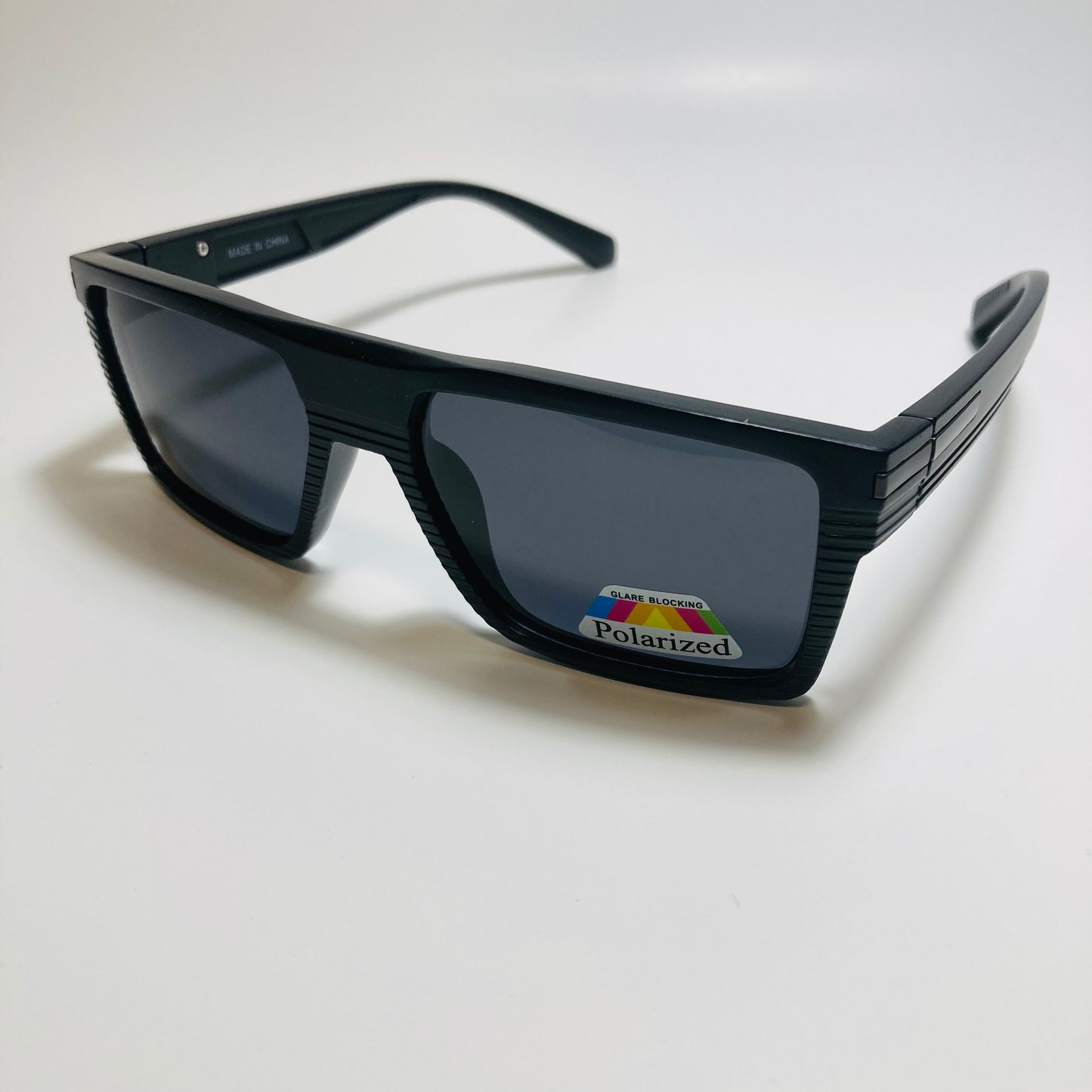 mens black square polarized sunglasses