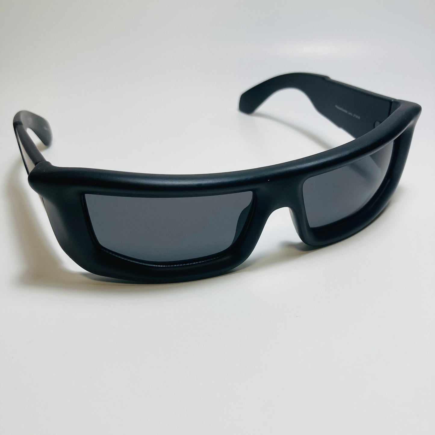mens and womens futuristic sunglasses matte black and black