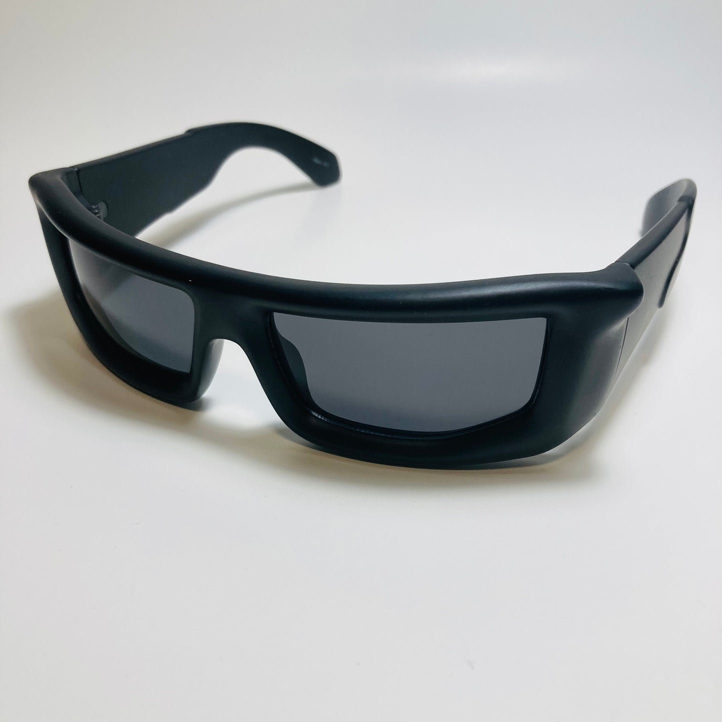 mens and womens futuristic sunglasses matte black and black