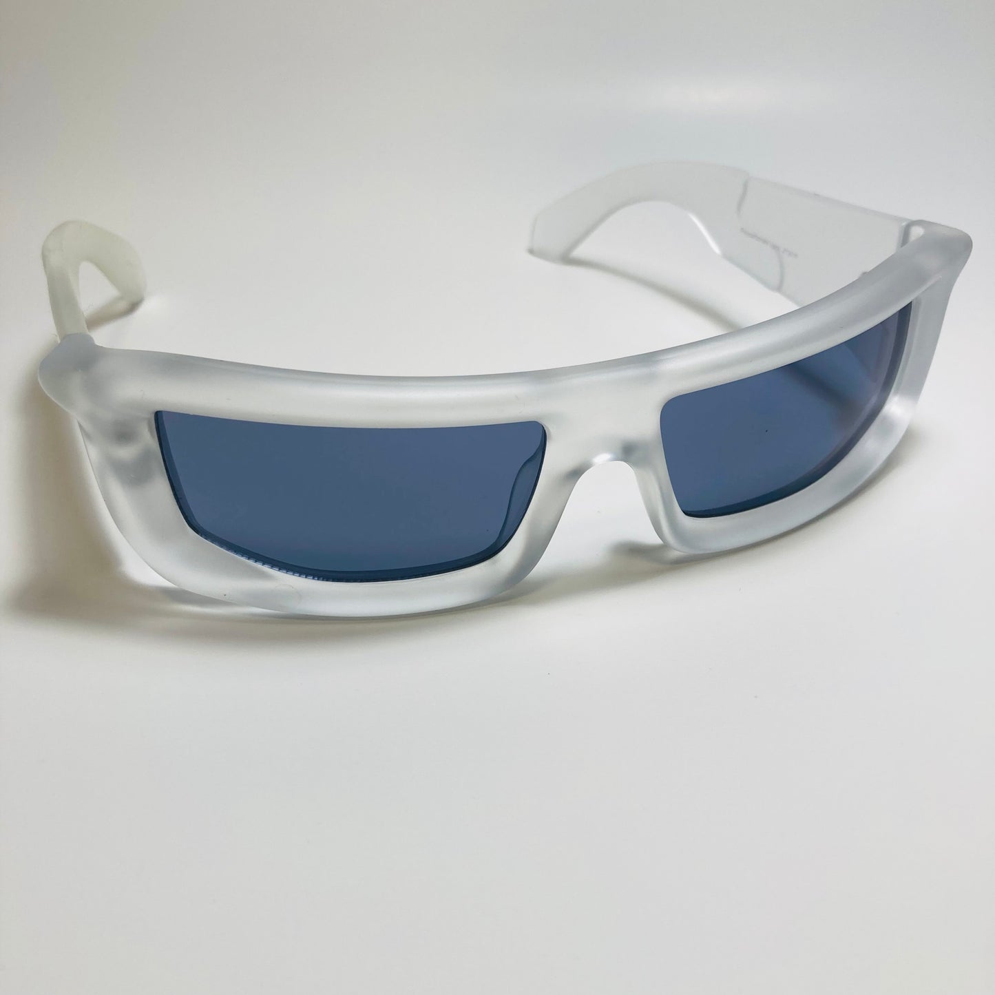 mens and womens futuristic sunglasses frosted clear and black