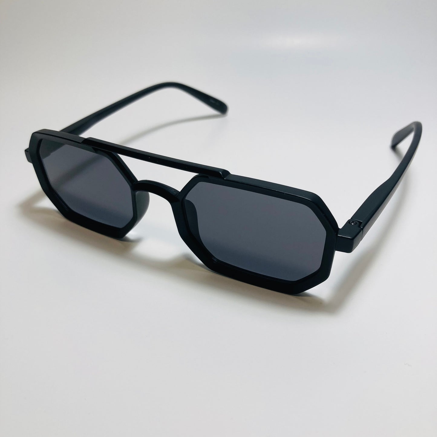 mens and womens black and black small aviator sunglasses