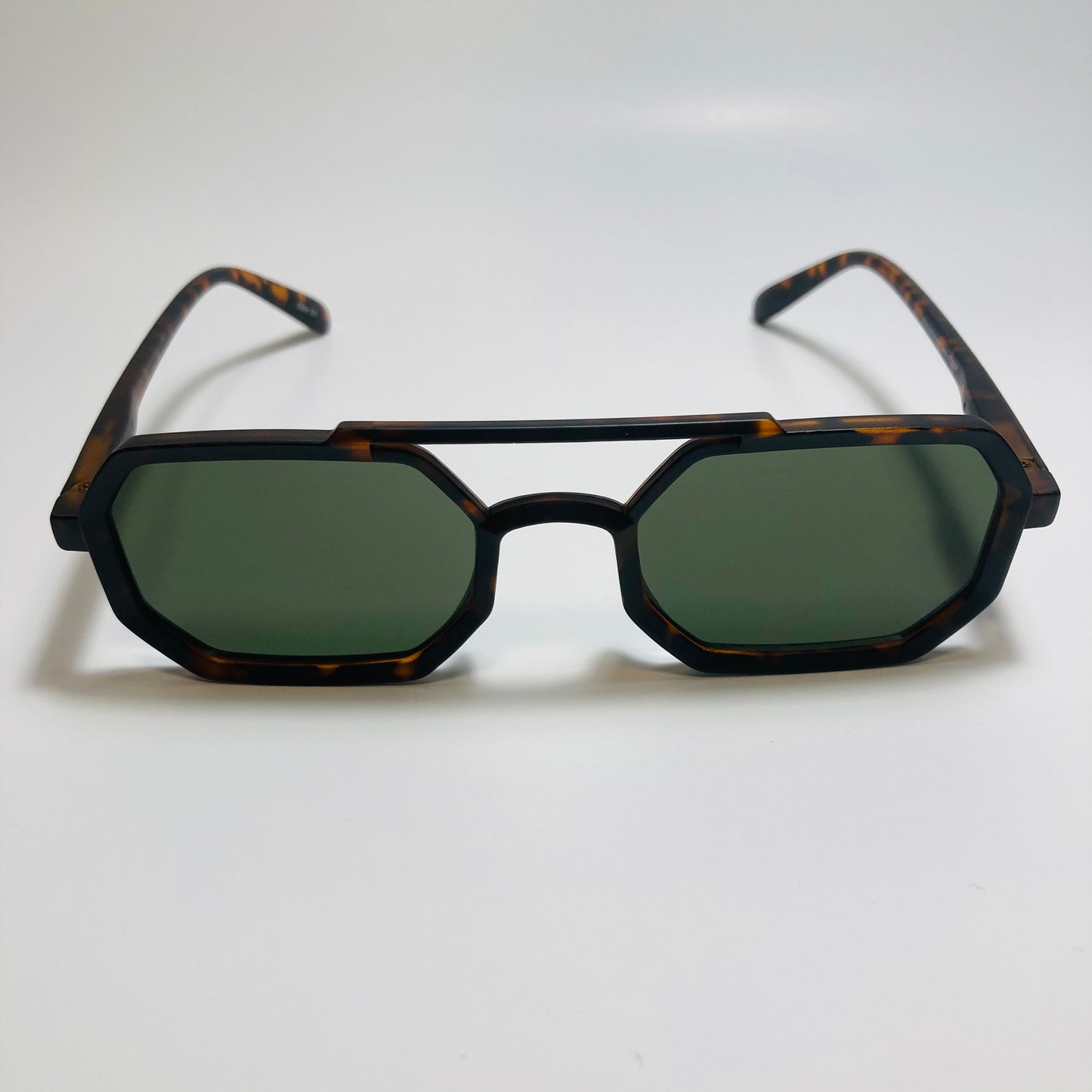 mens and womens brown and green small aviator sunglasses