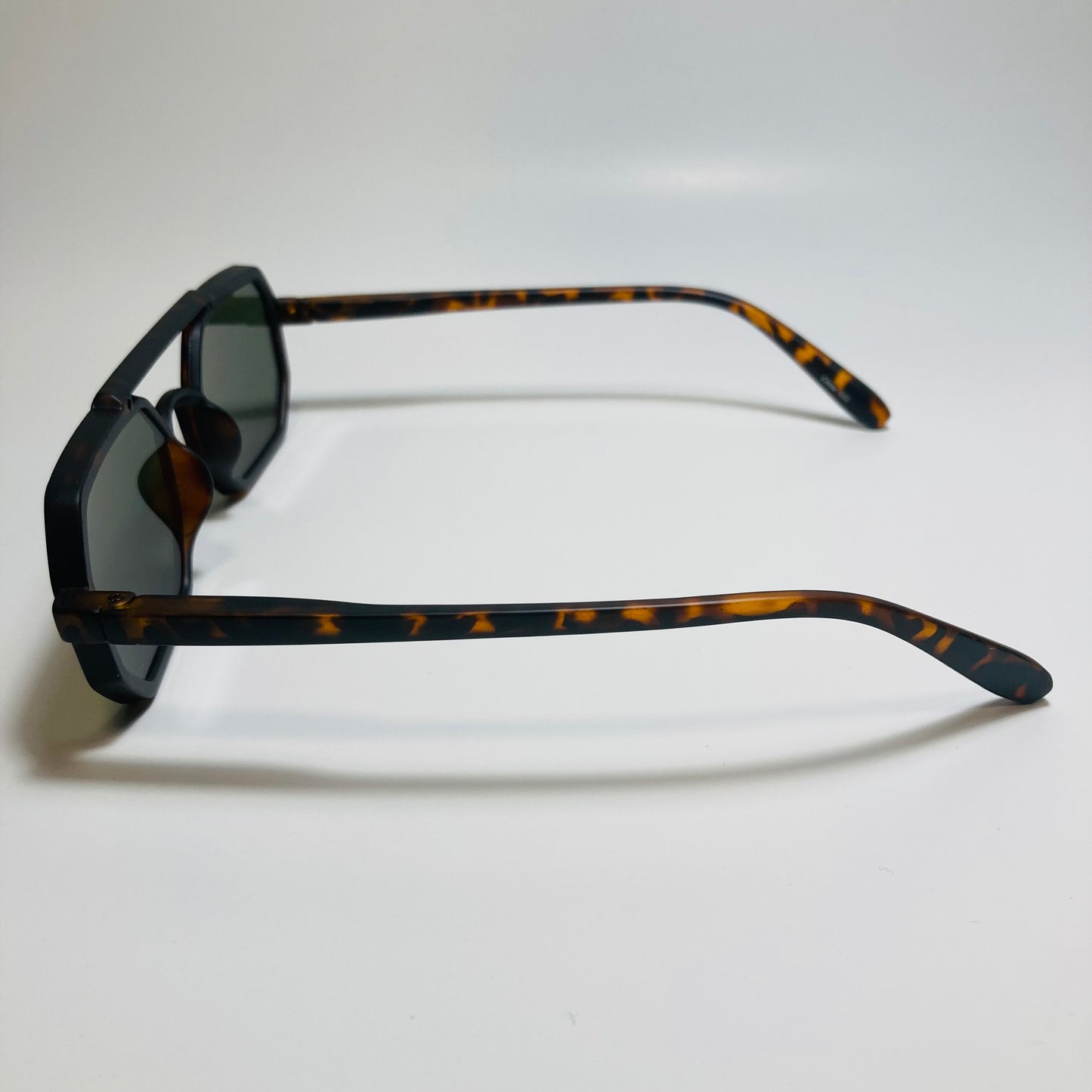 mens and womens brown and green small aviator sunglasses
