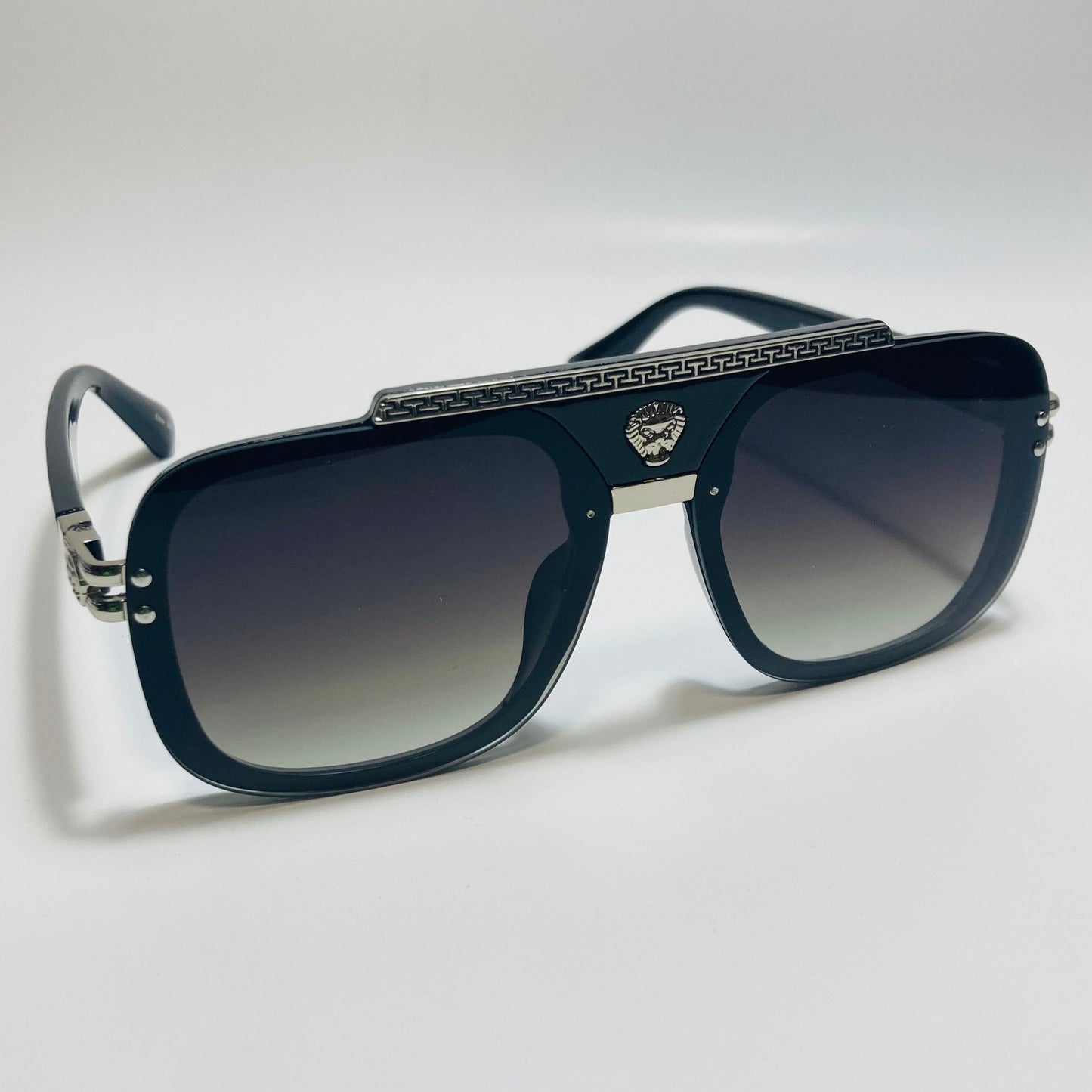 mens and womens black and silver italian aviator sunglasses