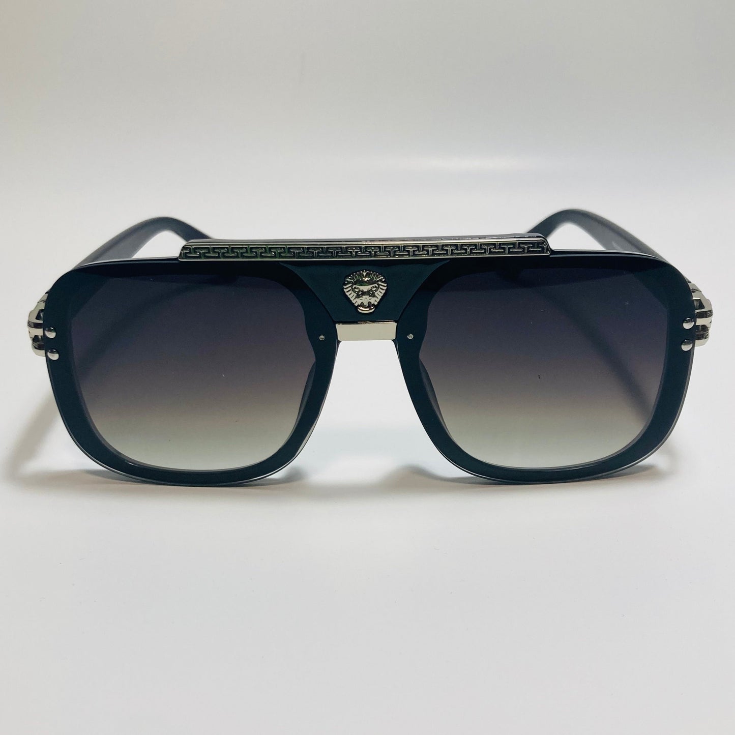 mens and womens black and silver italian aviator sunglasses