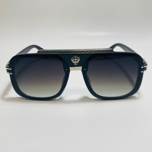 mens and womens black and silver italian aviator sunglasses