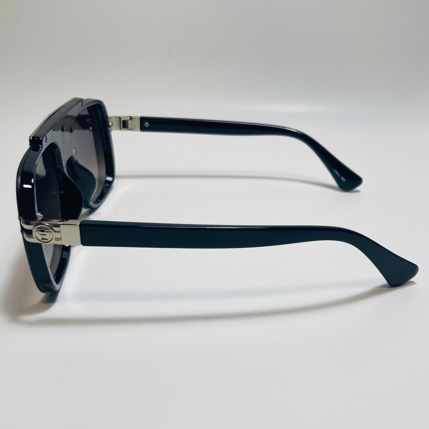 mens and womens black and silver italian aviator sunglasses