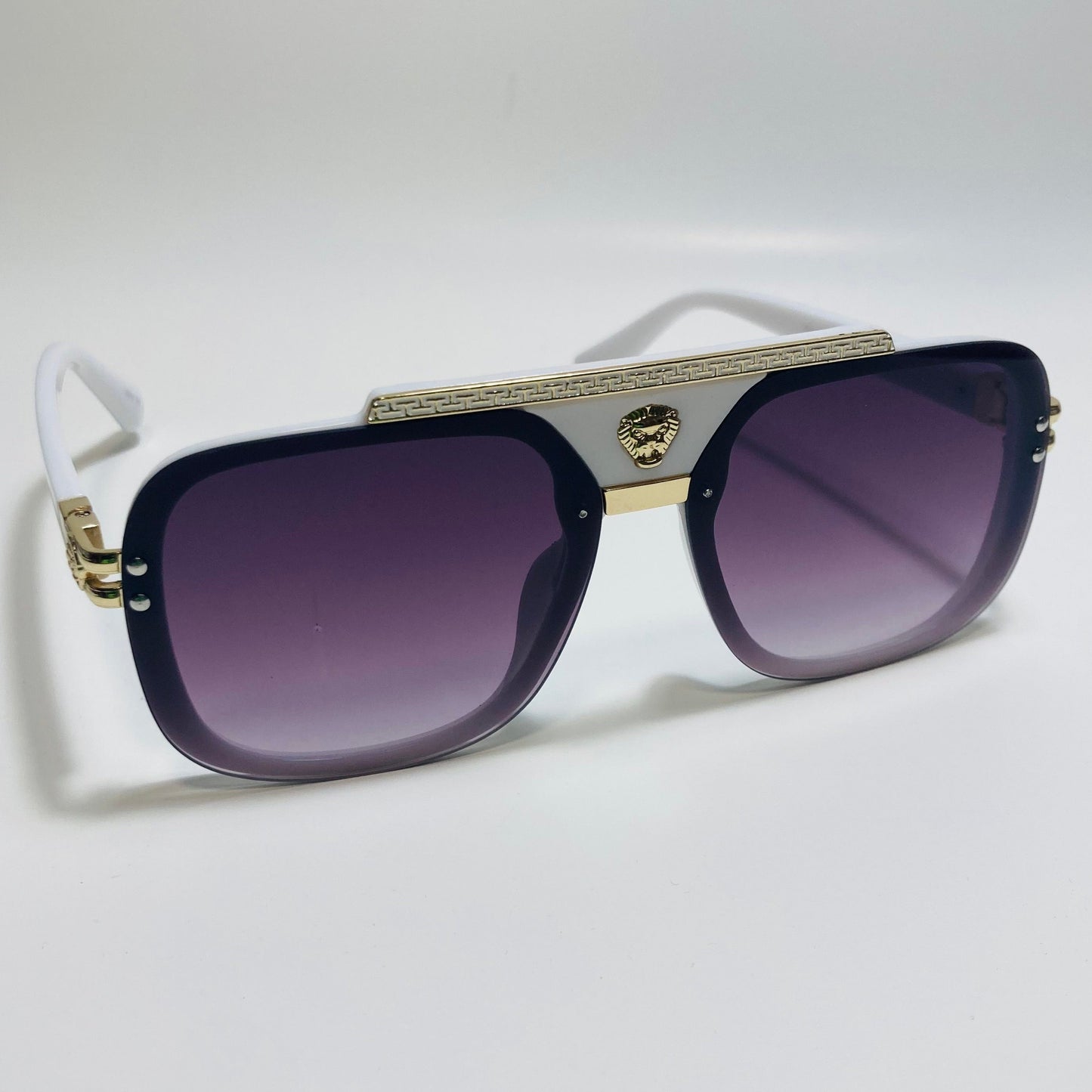mens and womens white black and gold italian aviator sunglasses