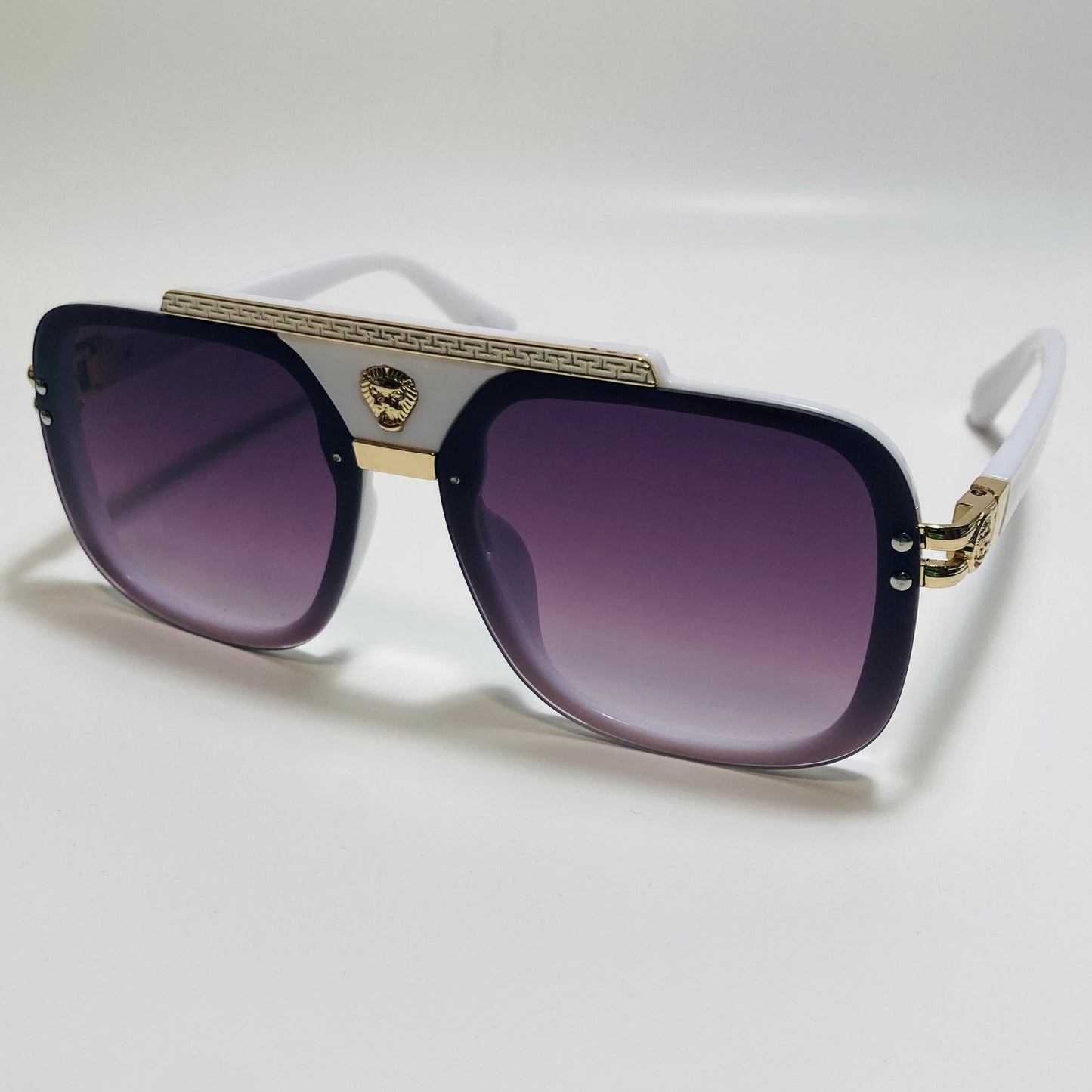 mens and womens white black and gold italian aviator sunglasses