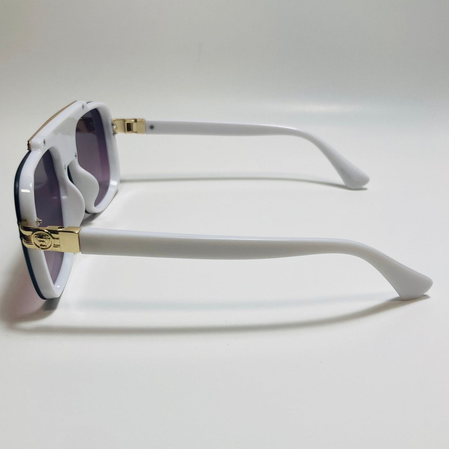 mens and womens white black and gold italian aviator sunglasses