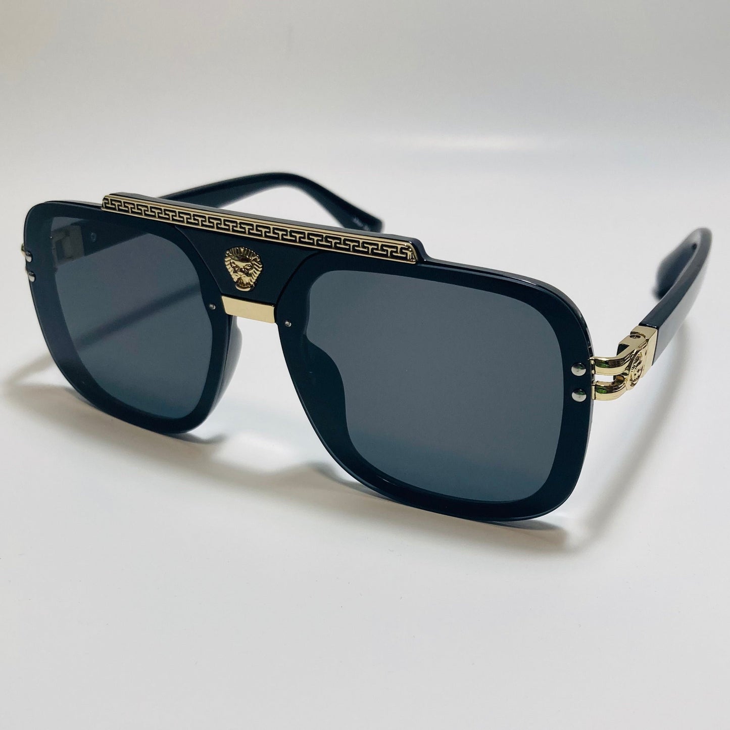 mens and womens black and gold italian aviator sunglasses
