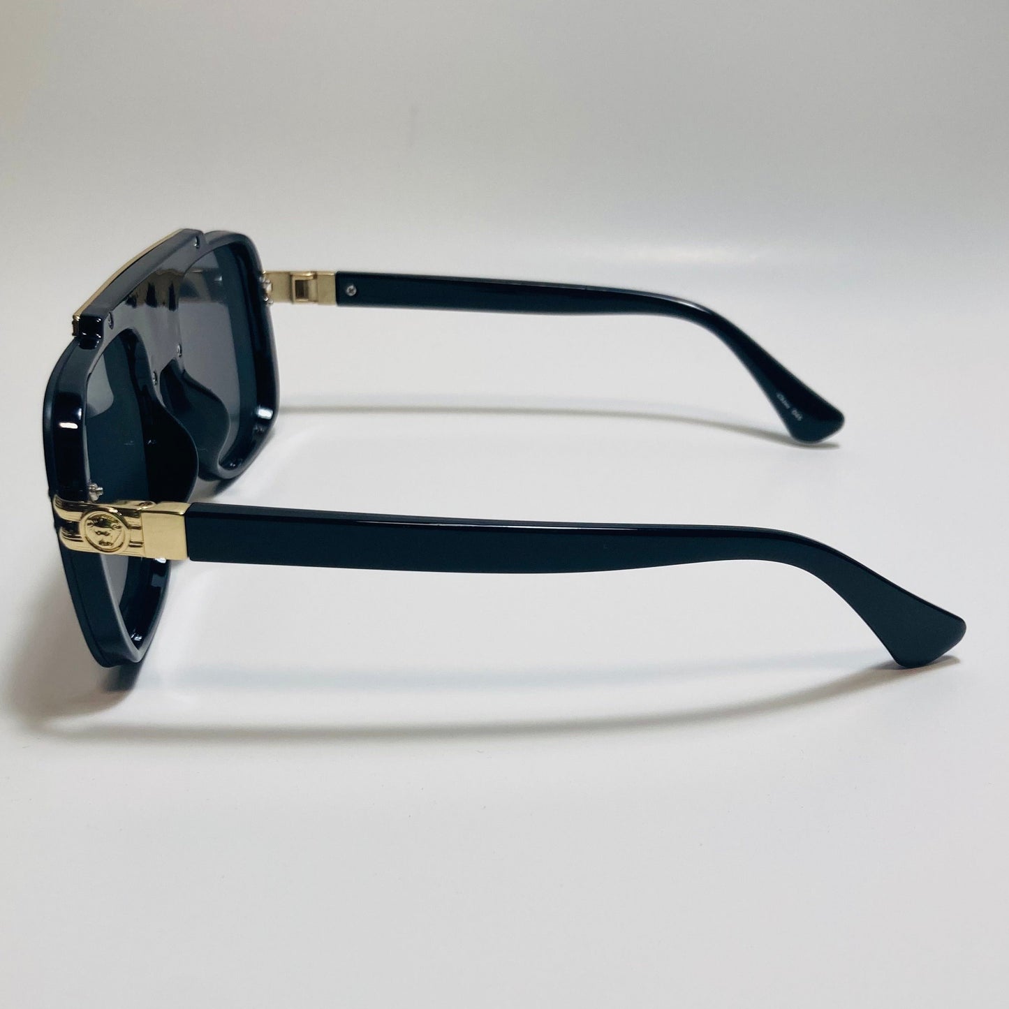 mens and womens black and gold italian aviator sunglasses