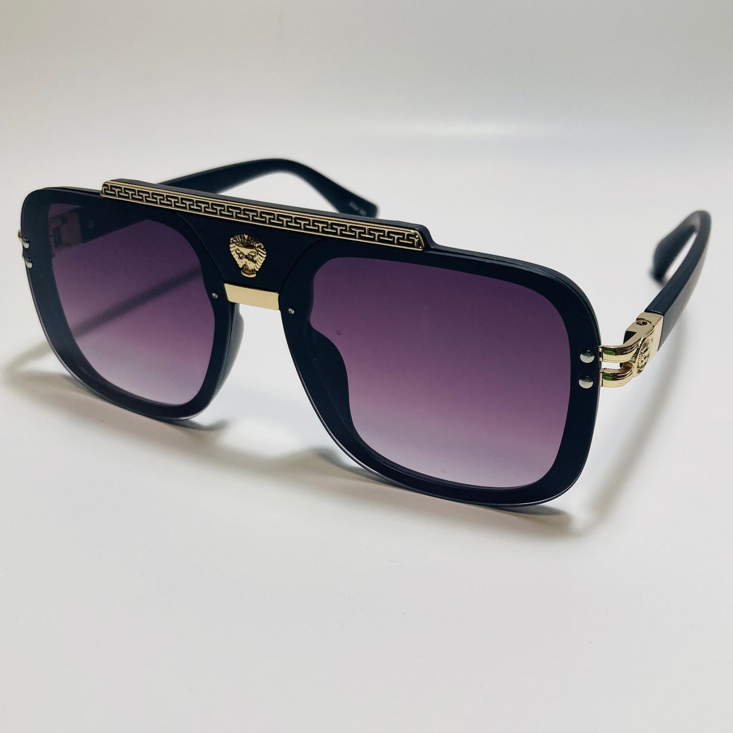mens and womens black and gold italian aviator sunglasses