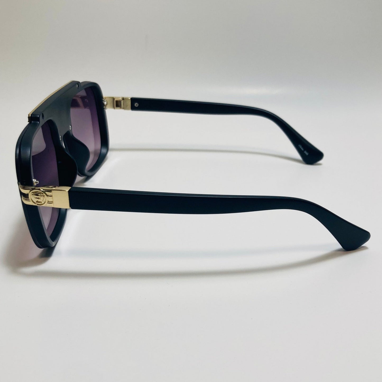 mens and womens black and gold italian aviator sunglasses