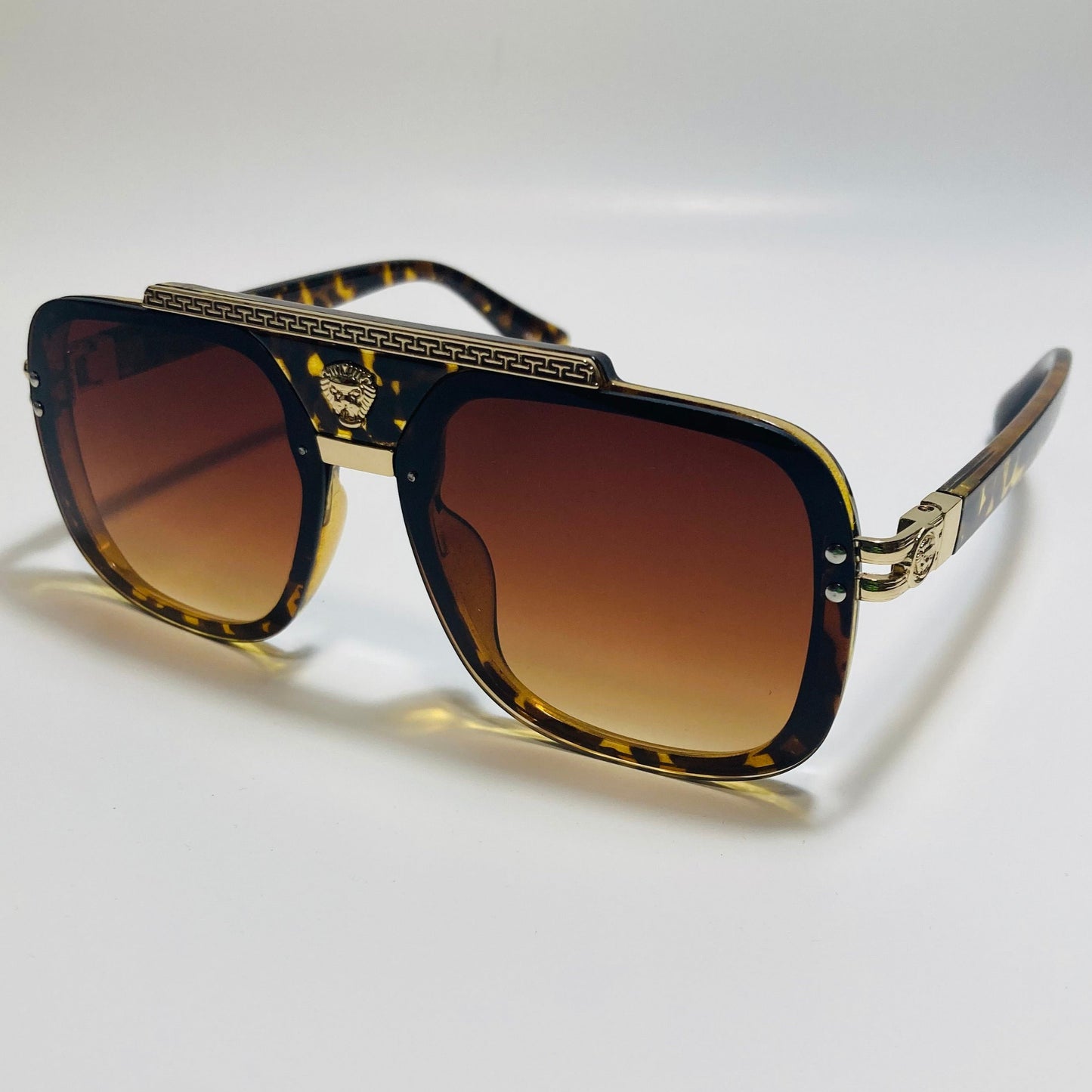 mens and womens brown and gold italian aviator sunglasses