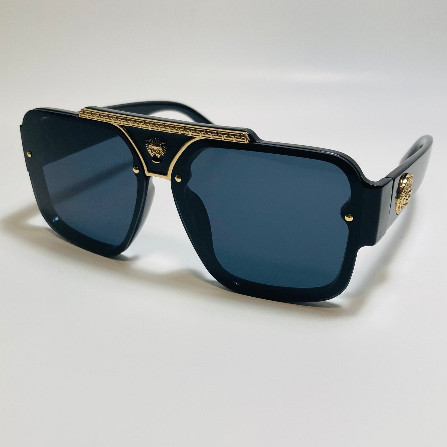 mens and womens black and gold aviator italian sunglasses