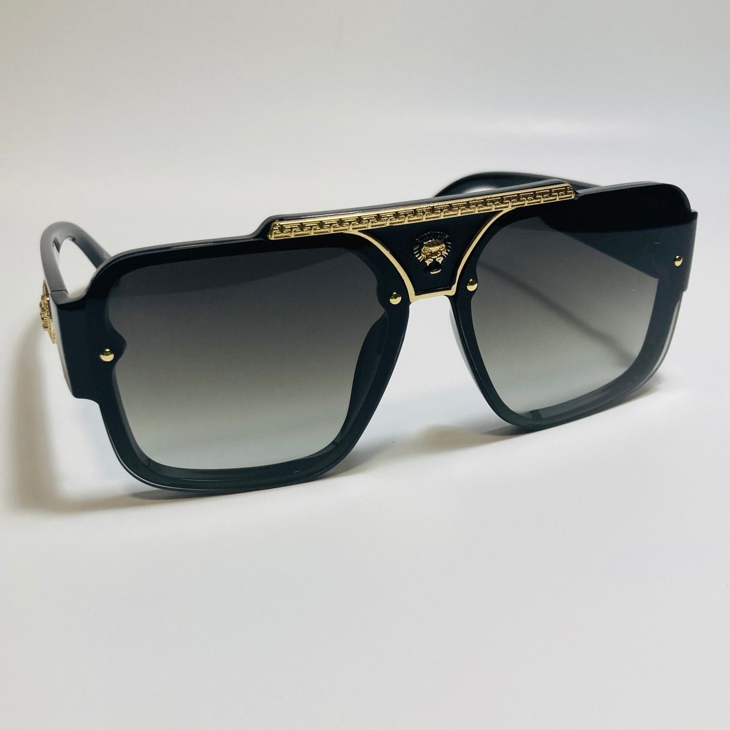 mens and womens black green and gold aviator italian sunglasses