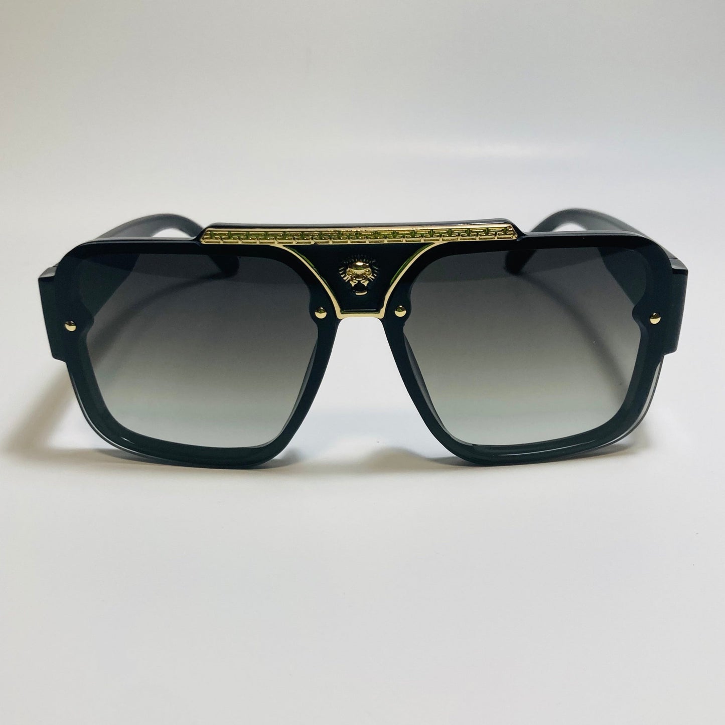 mens and womens black green and gold aviator italian sunglasses