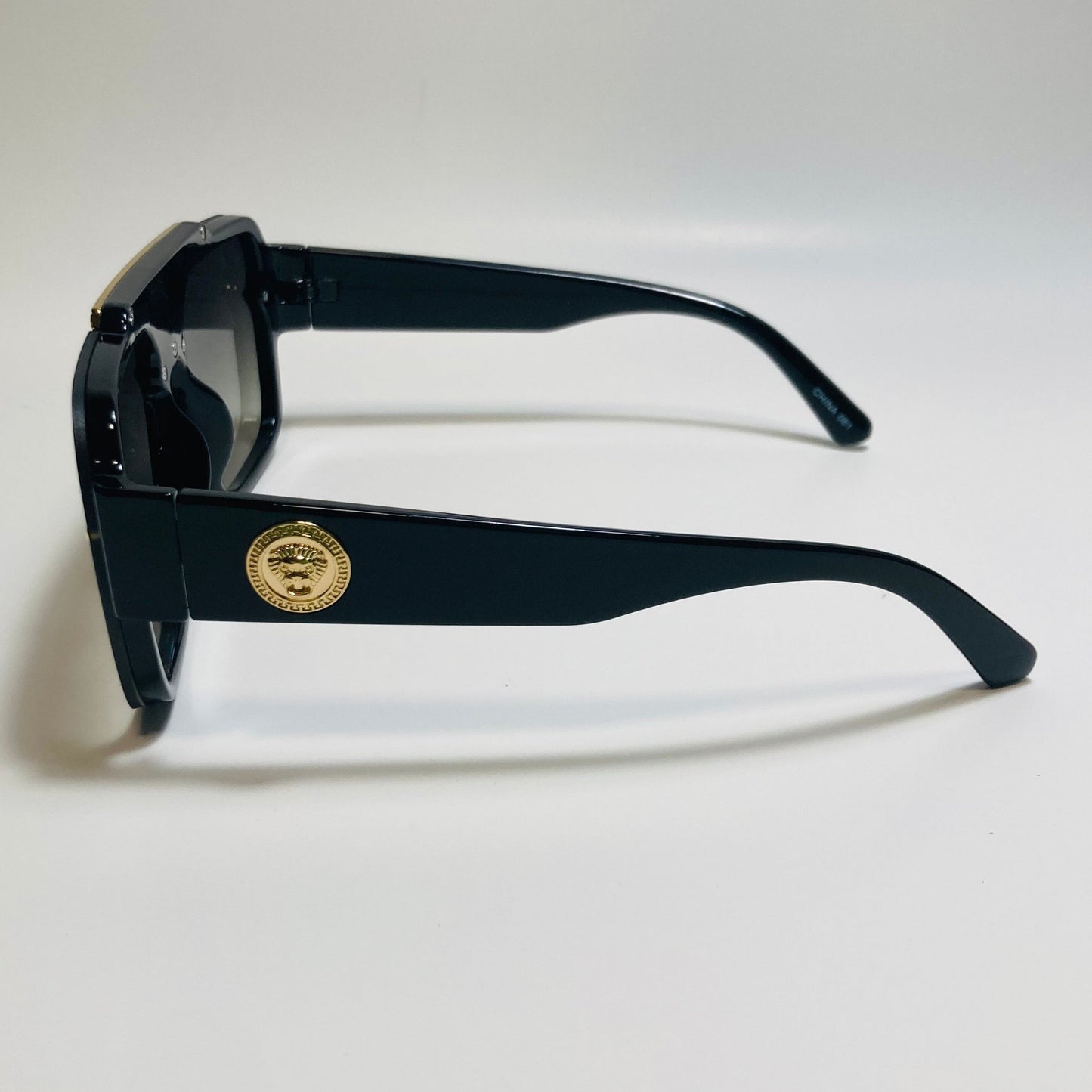 mens and womens black green and gold aviator italian sunglasses