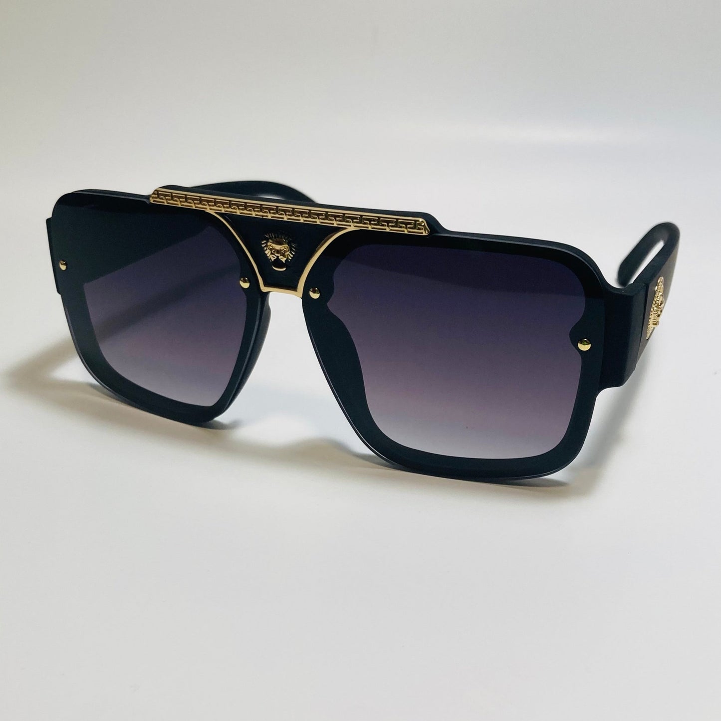 mens and womens black and gold aviator italian sunglasses