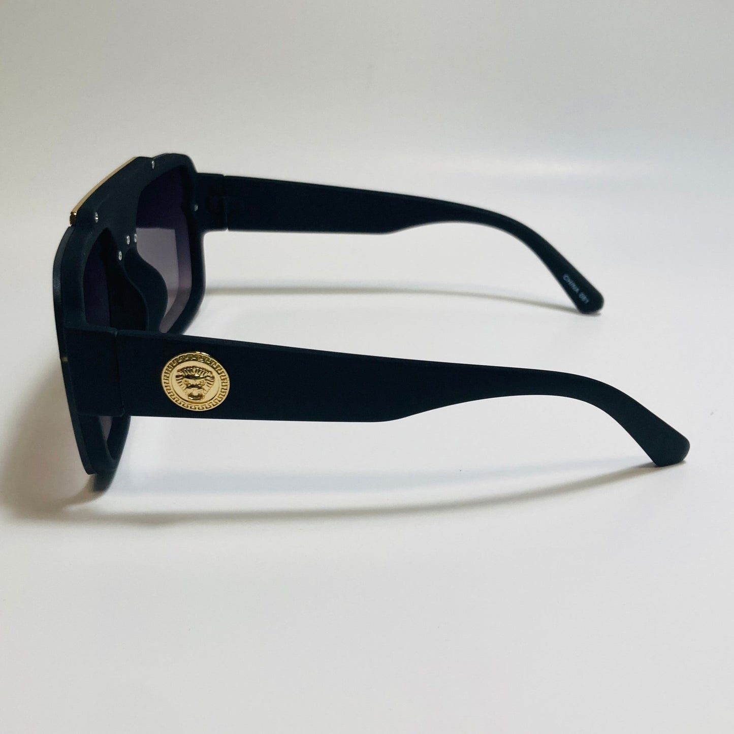 mens and womens black and gold aviator italian sunglasses