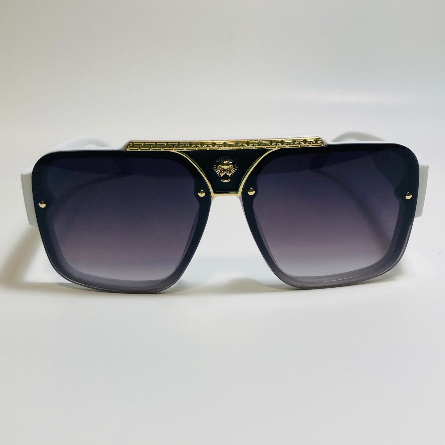 mens and womens white gray and gold aviator italian sunglasses