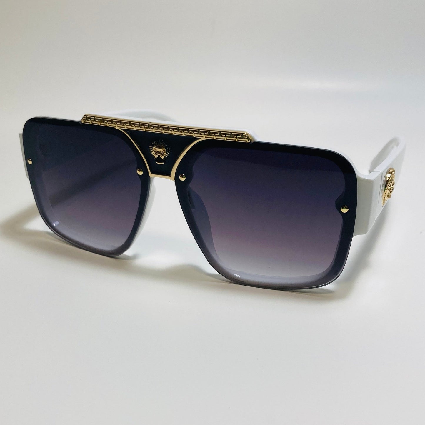 mens and womens white gray and gold aviator italian sunglasses