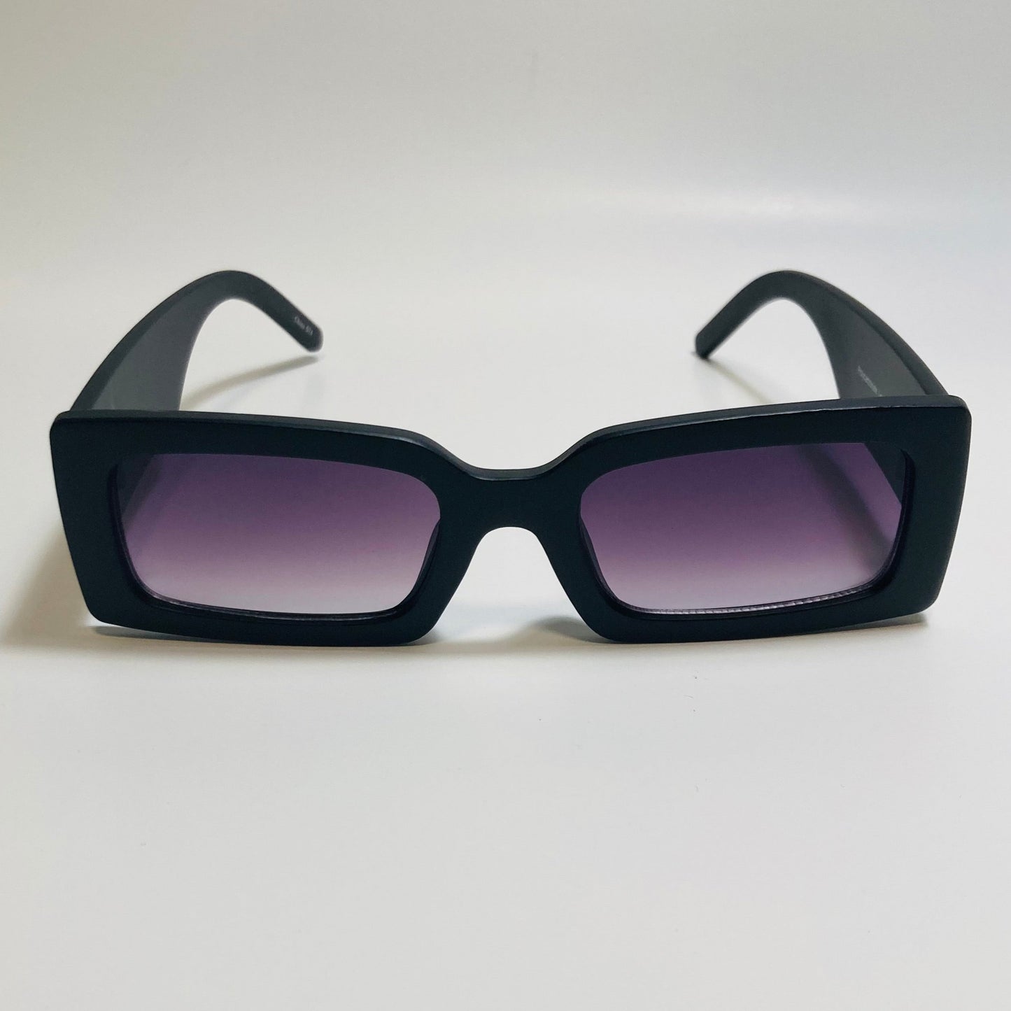 mens and womens black rectangle sunglasses