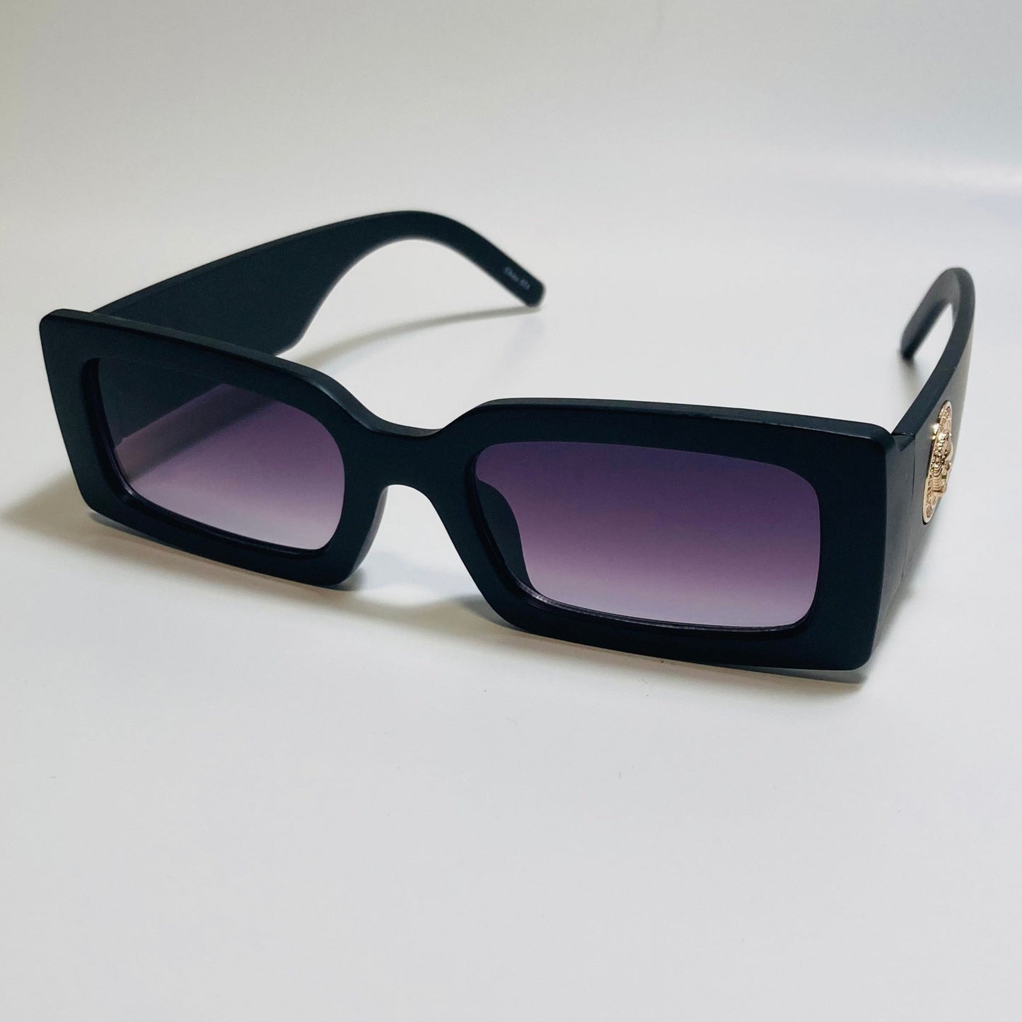 mens and womens black rectangle sunglasses