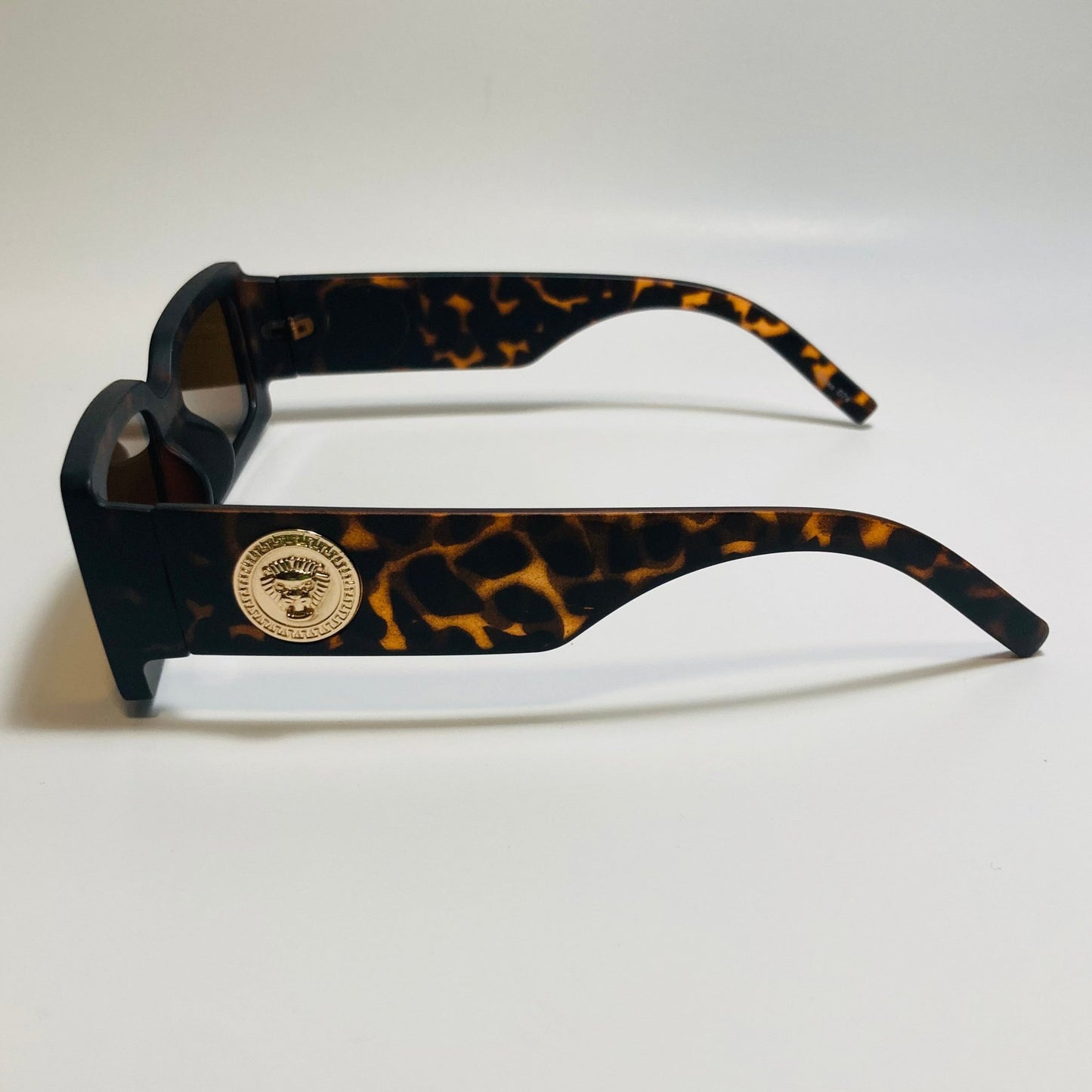 mens and womens brown rectangle sunglasses