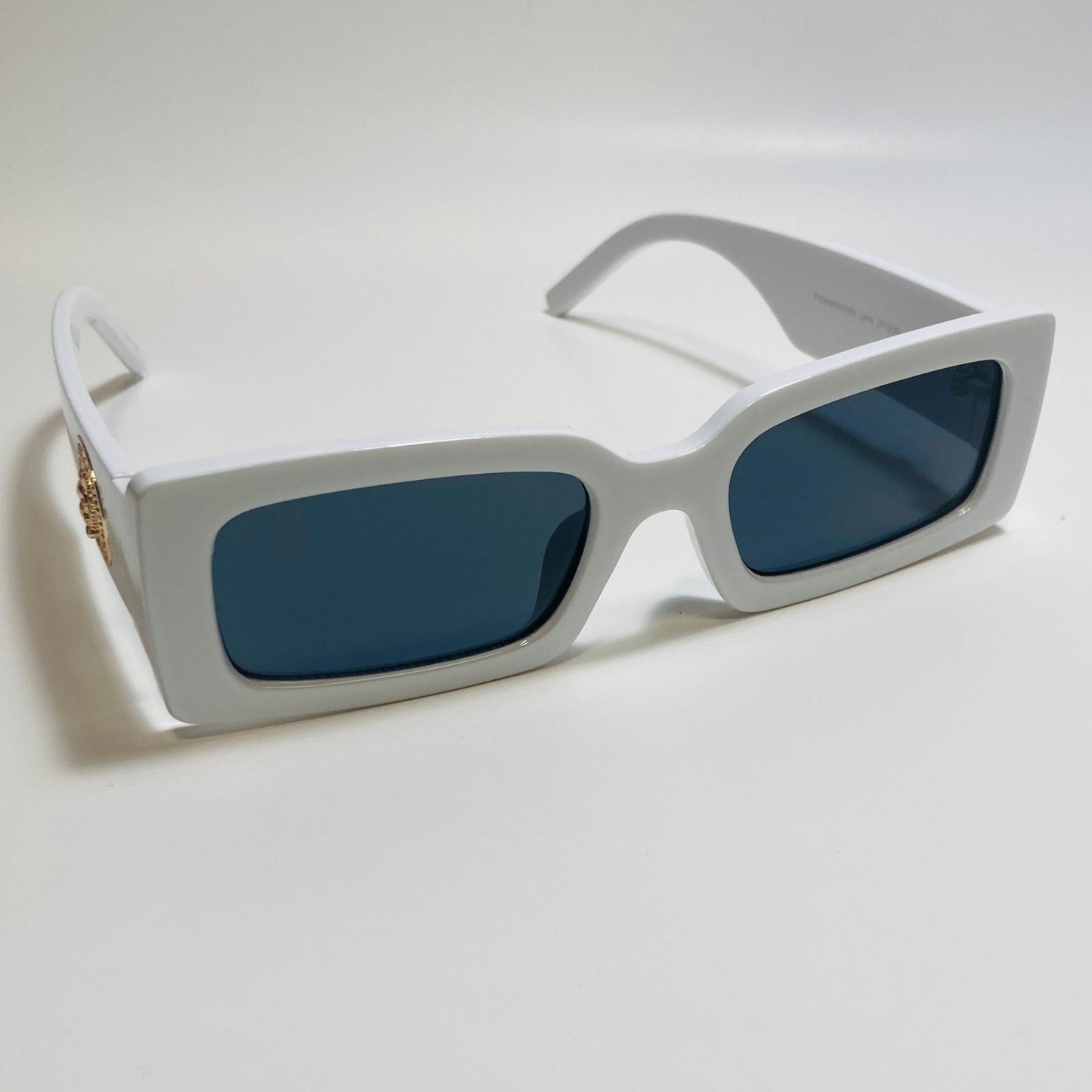 mens and womens white rectangle sunglasses