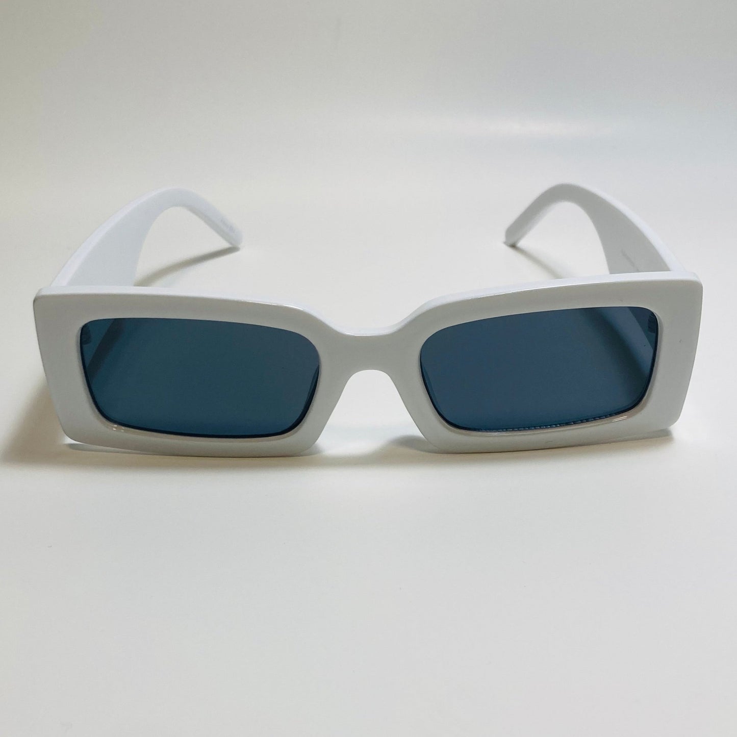 mens and womens white rectangle sunglasses
