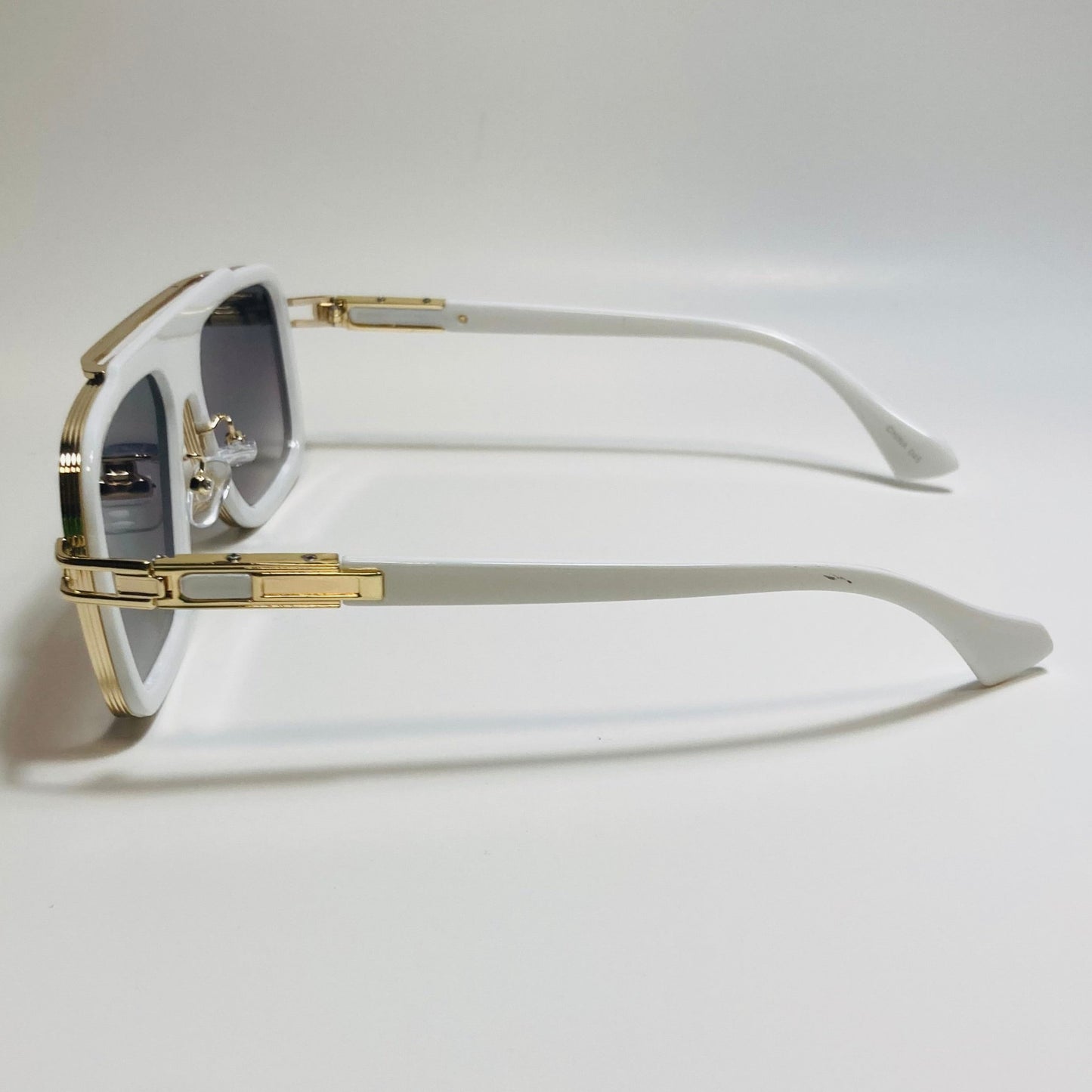 mens white black and gold aviator sunglasses