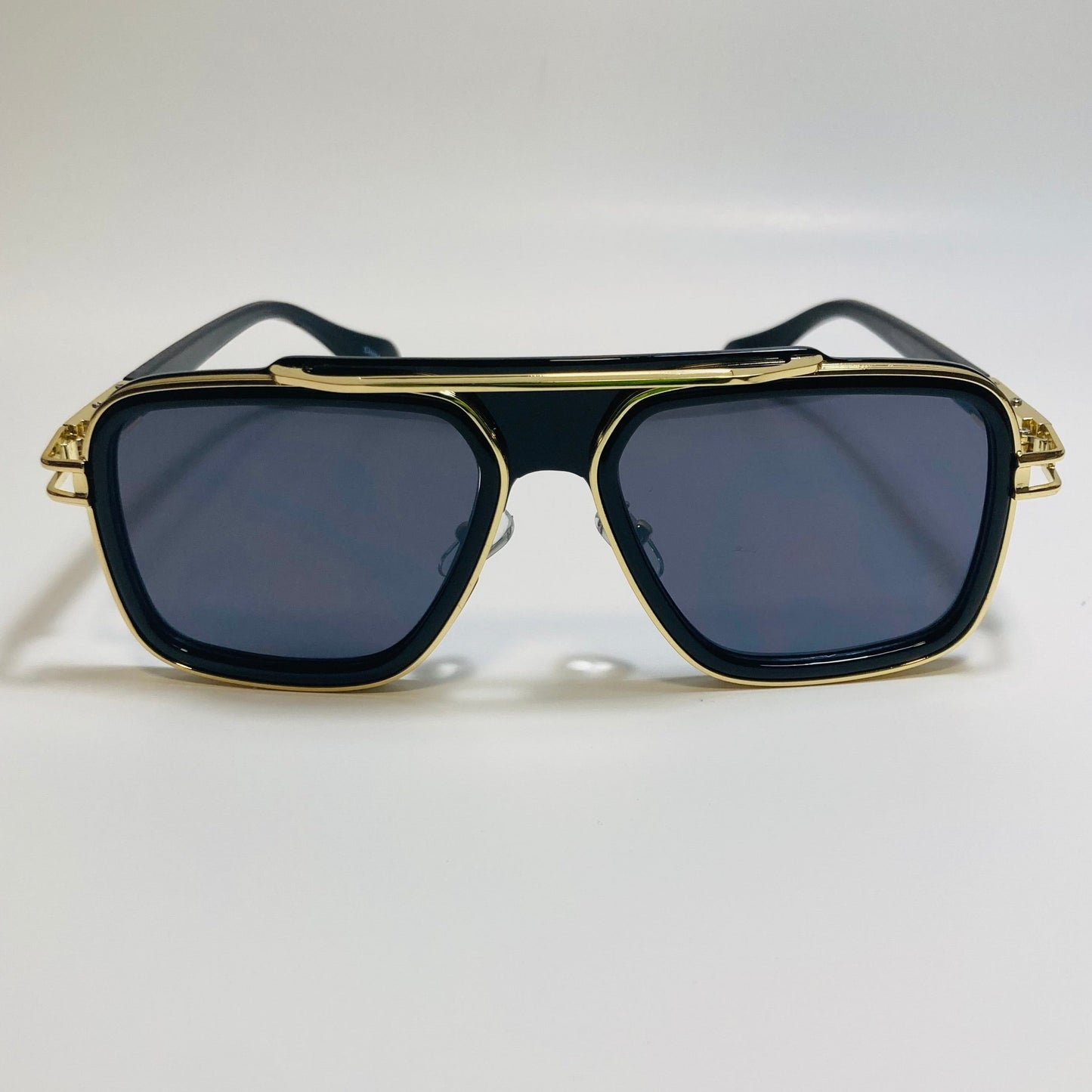 mens black and gold aviator sunglasses