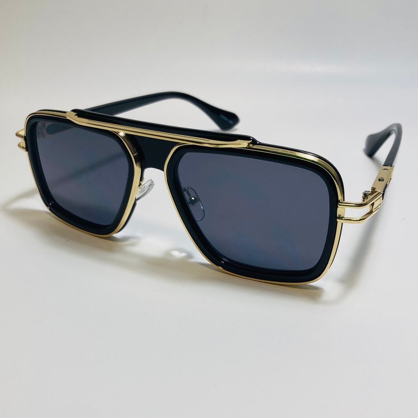mens black and gold aviator sunglasses