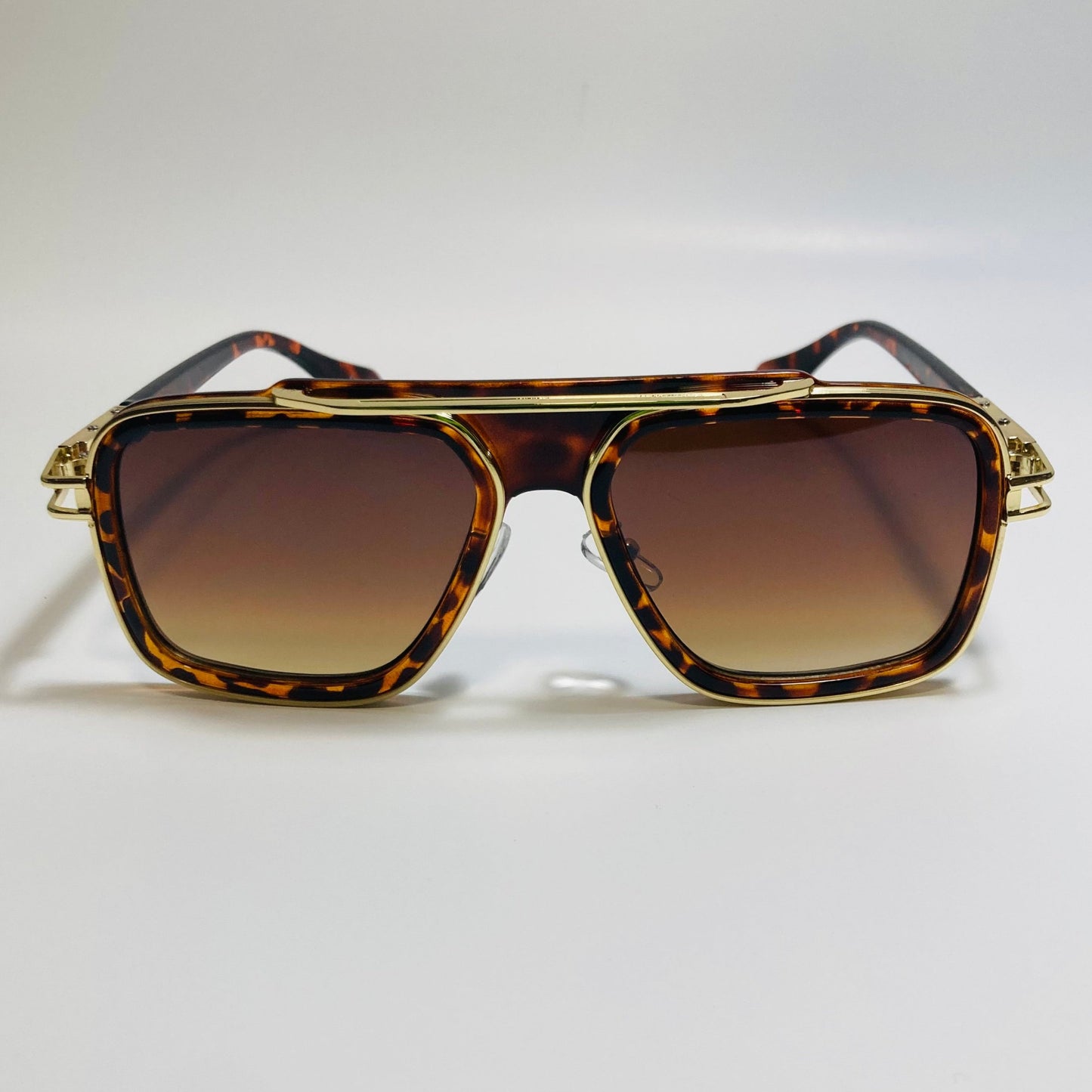 mens brown and gold aviator sunglasses