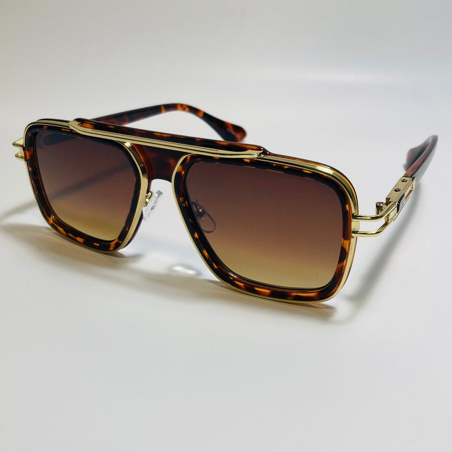 mens brown and gold aviator sunglasses